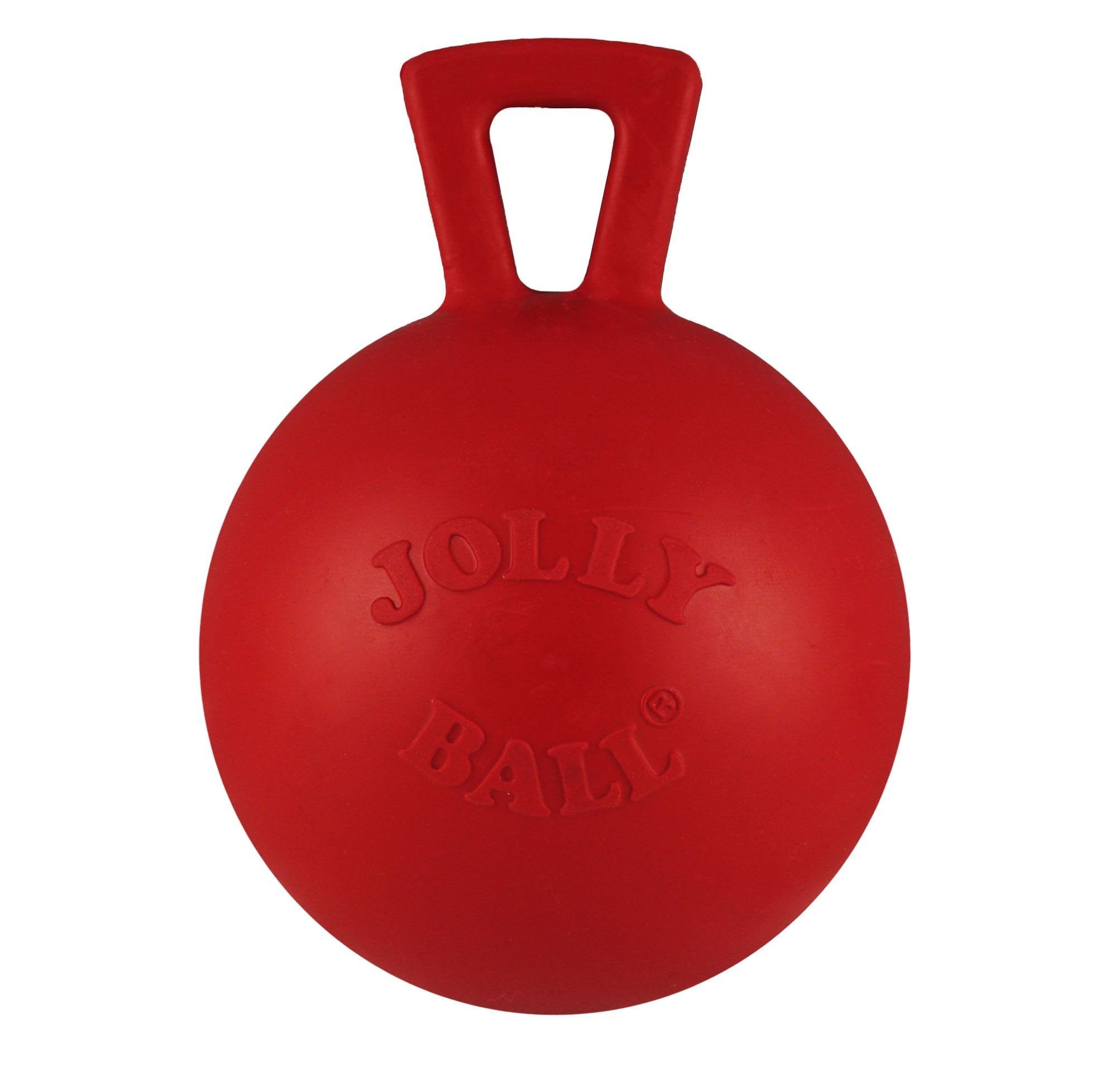 Jolly Pets Tug-N-Toss Heavy Duty Dog Toy Ball With Handle, 3 Inches/Mini, Red (403 Rd)