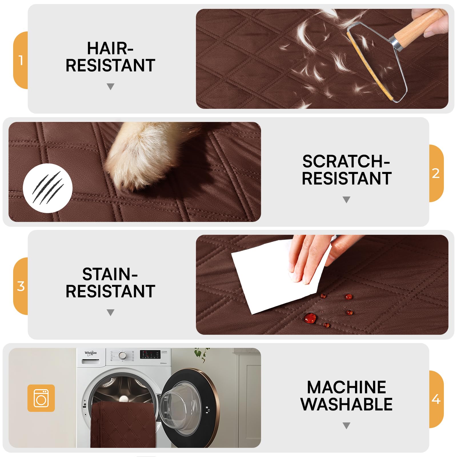 Luciphia 100% Waterproof Couch Cover Blanket for Dogs Anti-Slip Pet Couch Protector Sofa Mat Puppy Cat Blanket with Non-Slip Bot