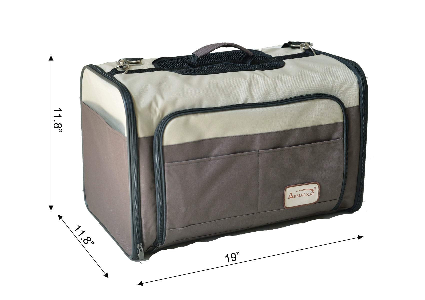 Armarkat Pet Carrier, Beige & Chocolate, PC102R