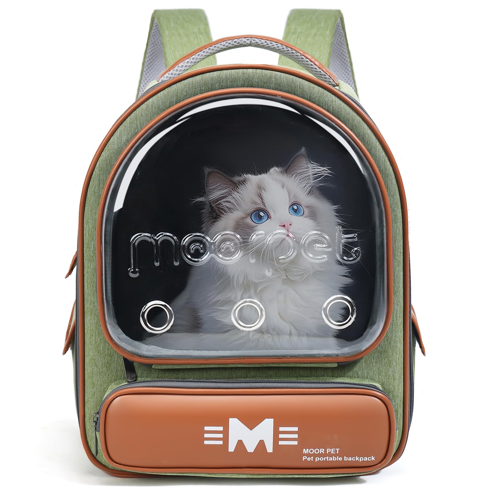 Gixdix Cat Bubble Backpack Carrier, Clear Pet Bag for Cats and Small Dogs up to 20 Lbs, Great for Outdoor Hiking Camping (Green 