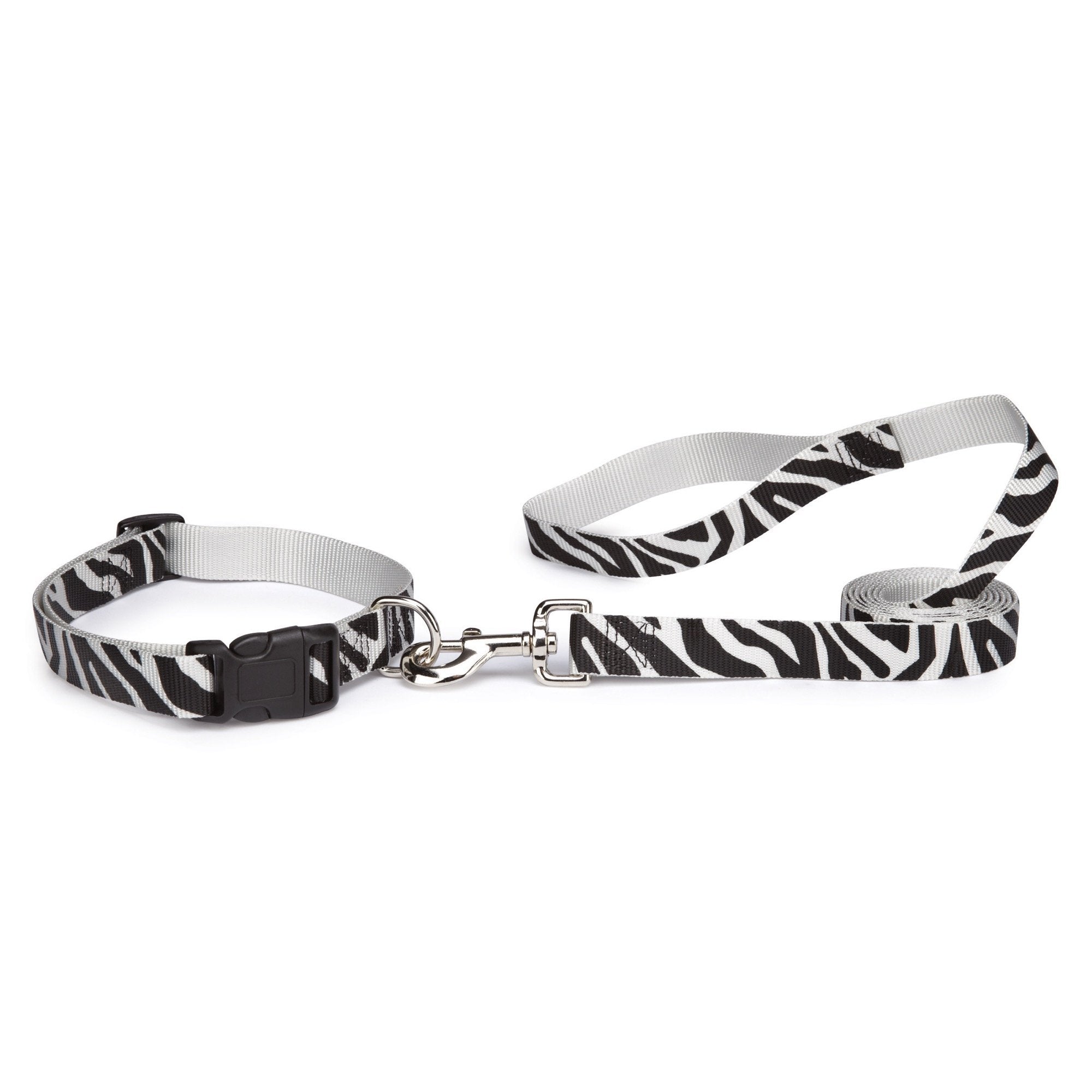 East Side Collection Animal Print Dog Leash, 4-Feet X 5/8-Inch Lead, Zebra