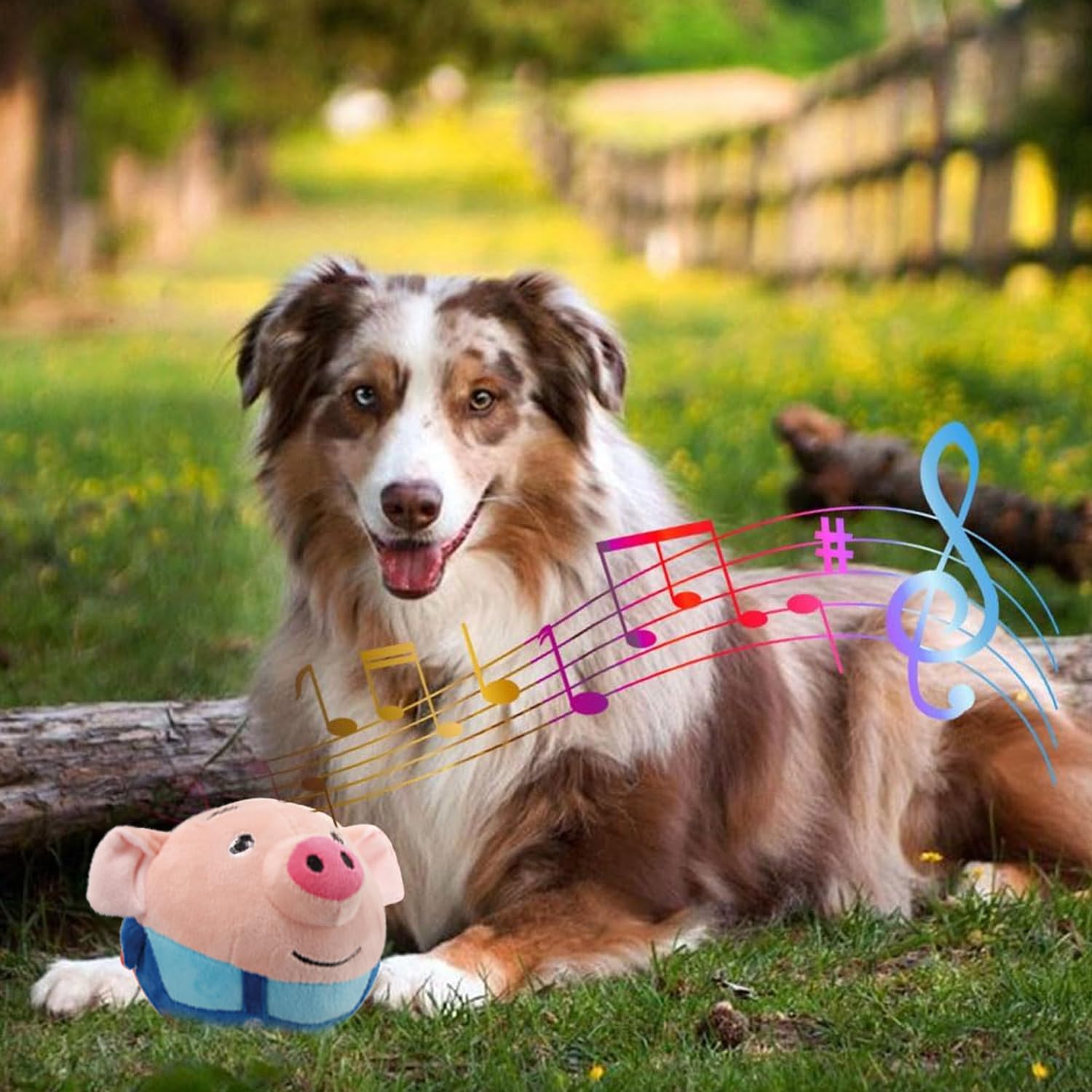 OTXKXBLP Active Moving Pet Plush Toy, Interactive Dog Toys Pet Bouncing Balls, USB Rechargeable Interactive Washable Cartoon Pig