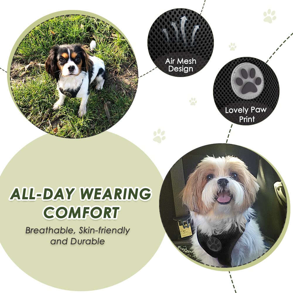 Lukovee Dog Seat Belt - Adjustable Dog Car Harness For Large, Medium & Small Dogs, Soft Padded & Breathable Mesh Dog Seatbelt Wi