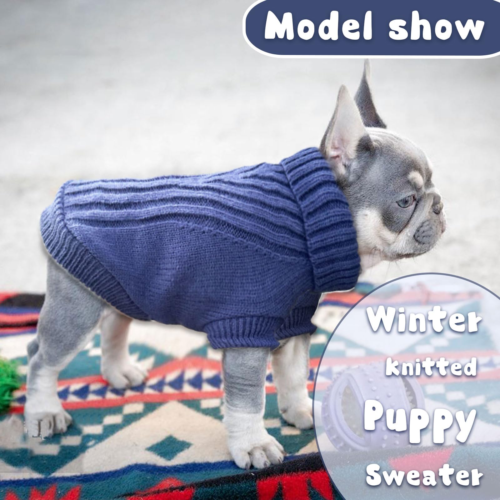 Chihuahua Sweater - Knitted Dog Clothes For Small Dogs, Male, Xxs, Turtleneck, Warm, Fall Winter