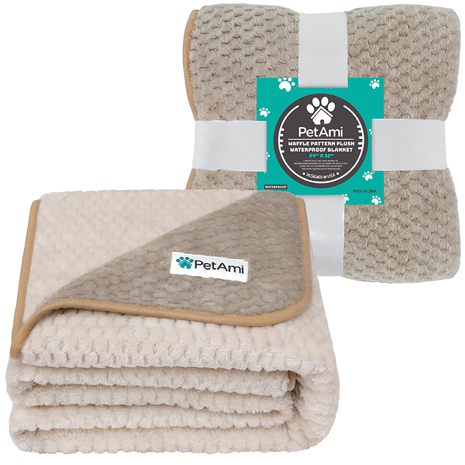 PetAmi Waterproof Dog Blanket, Leakproof Puppy Blanket for Small Medium Dog, Furniture Sofa Couch Cover Protector, Fleece Pet Th
