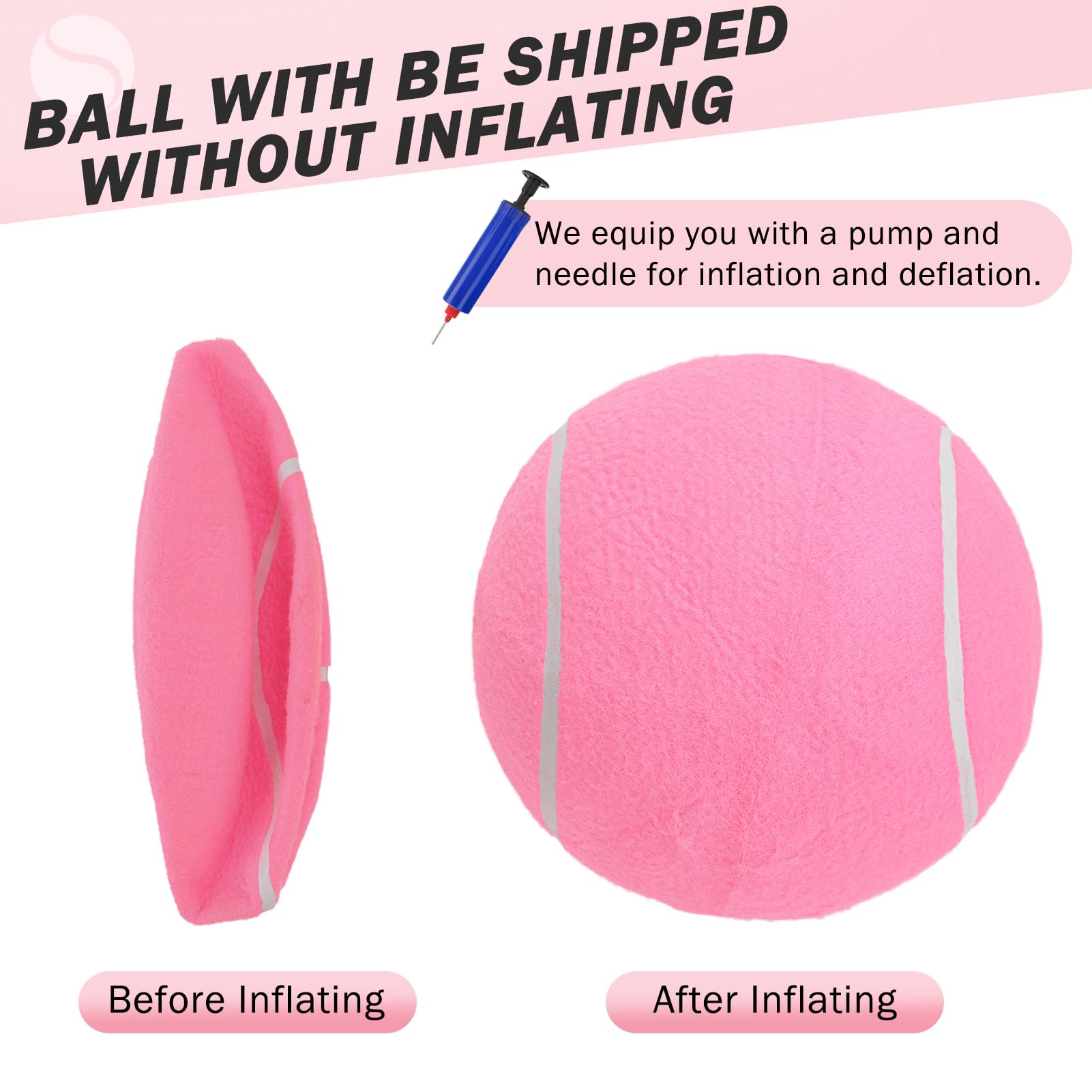 Scenereal Large Tennis Ball For Dogs, 2 Pack 9.5'' Inflatable Dog Toy Balls For Large Medium Small Dogs Puppies, Funny Interacti