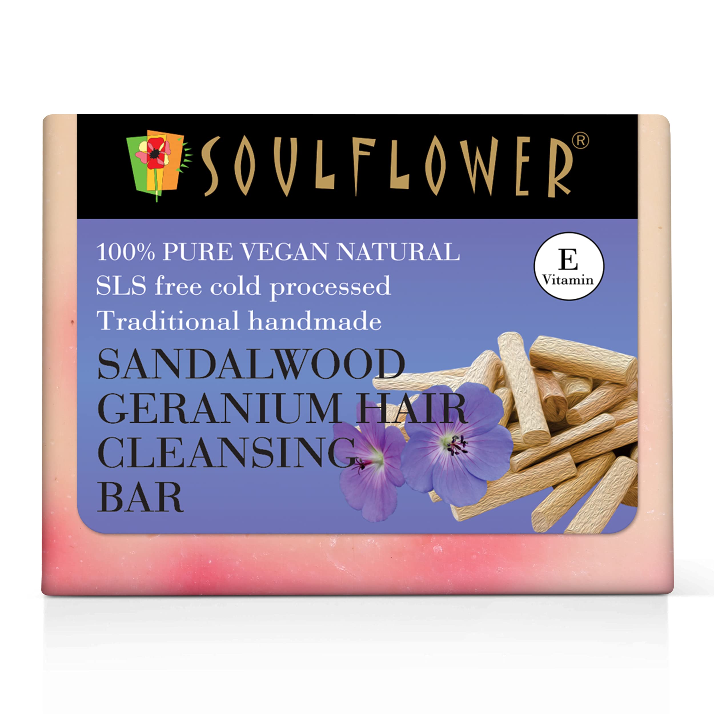 Soulflower Shampoo Bar Sandalwood And Geranium, 150G