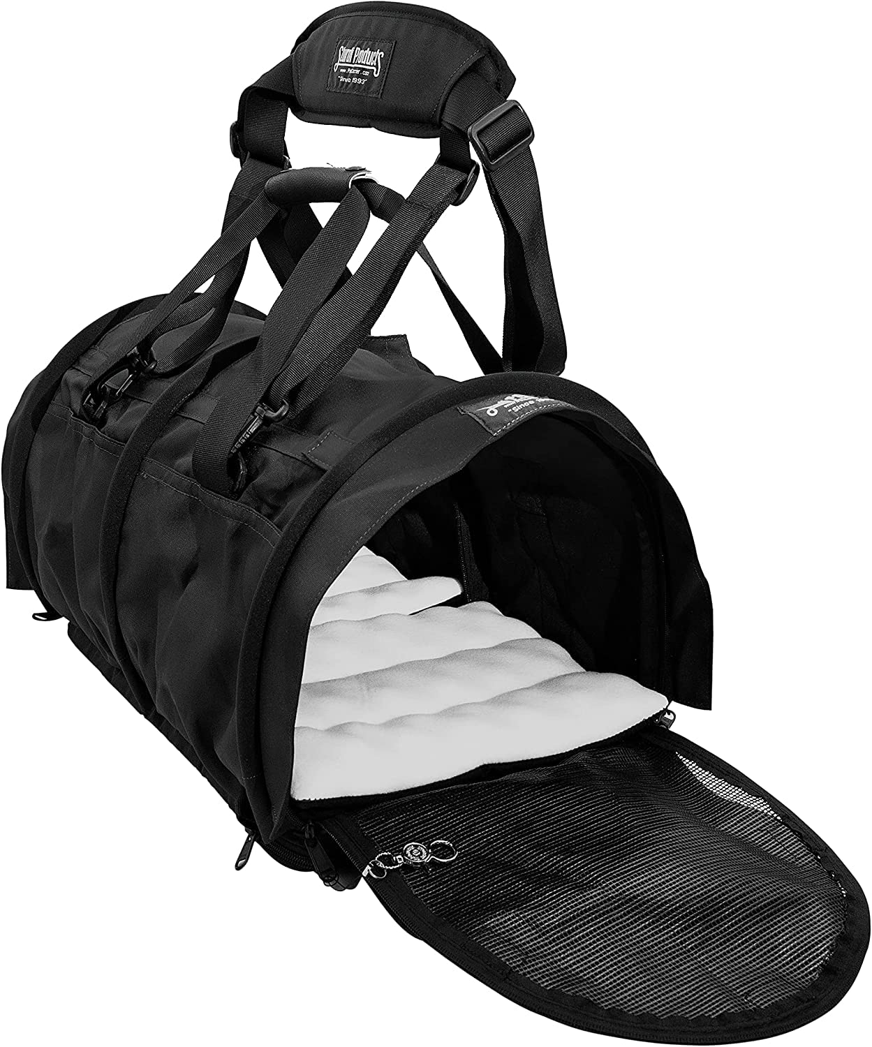 Divided SturdiBag X-Large Pet Carrier: Compartment for 2 Pets, Flexible Height for Cat and Dog Soft Sided with Safety Clips and 