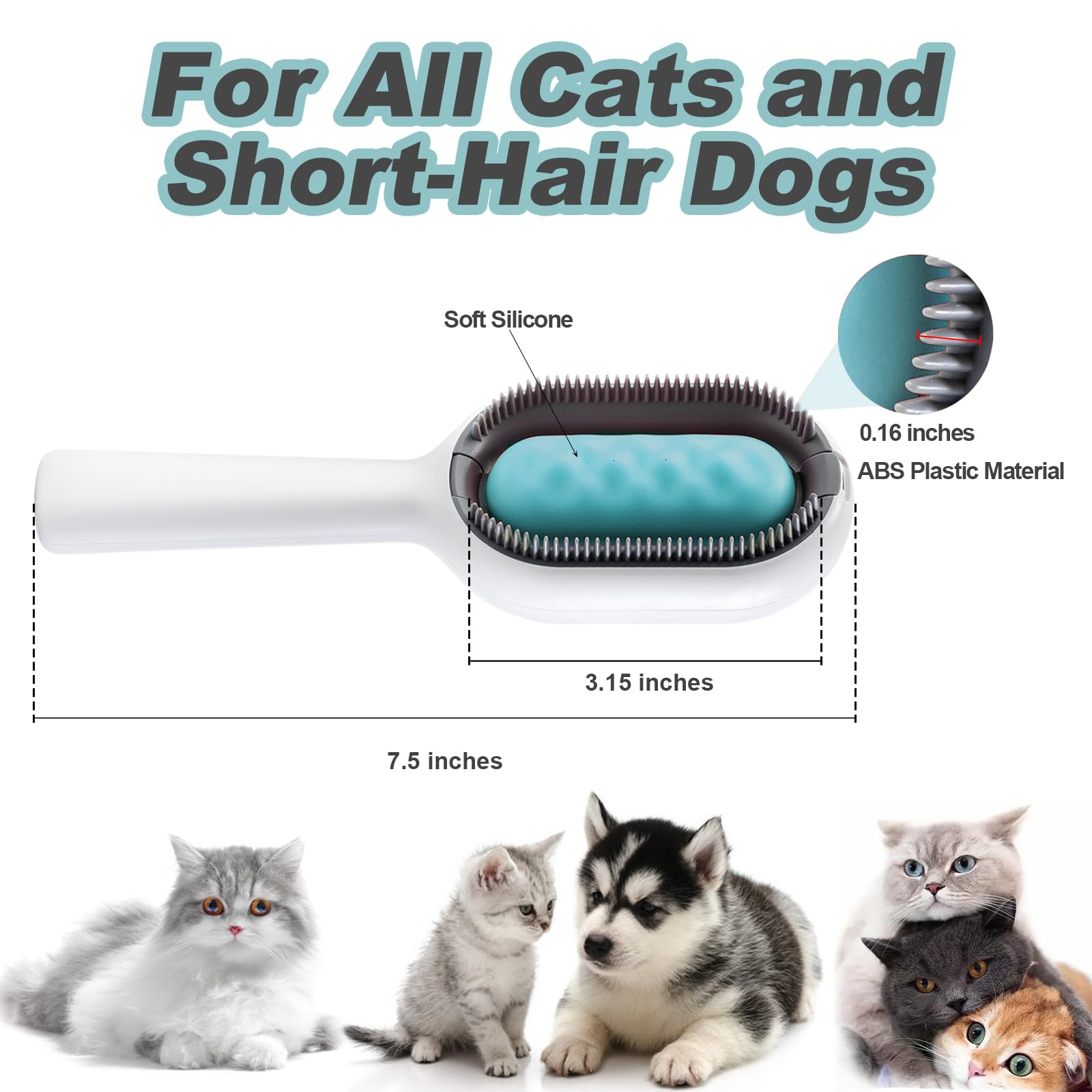 Dumpill Cat Hair Brush With Water, Sticky Brush 2.0 For Cats, 4 In 1 Cat Grooming Brush, Pet Hair Removal Comb With Water Tank,