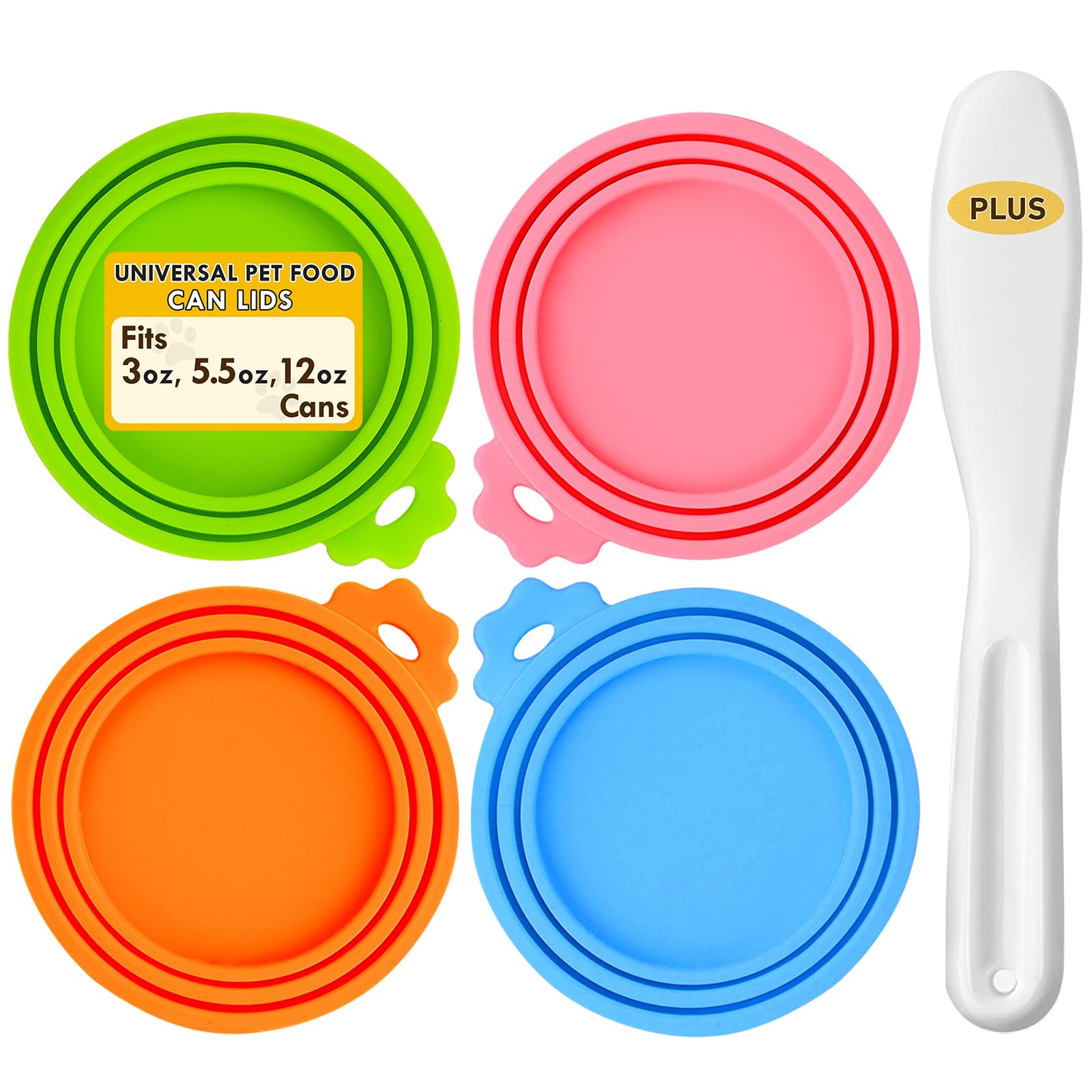 Lydia s Deal 4 Pack Universal Pet Food Can Covers, Silicone Lids for Dog and Cat Cans, Fit Most Standard Sizes (Multicolor)