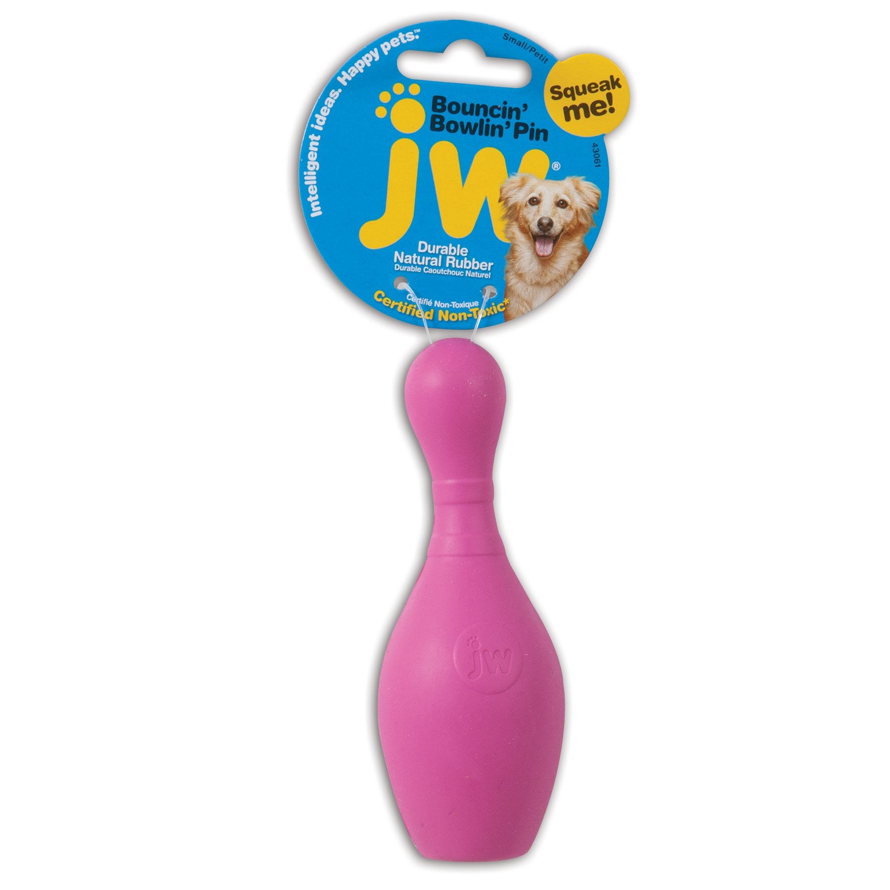JW Pet Bouncin Bowlin Pin Dog Toy, Large (Assorted Colors)