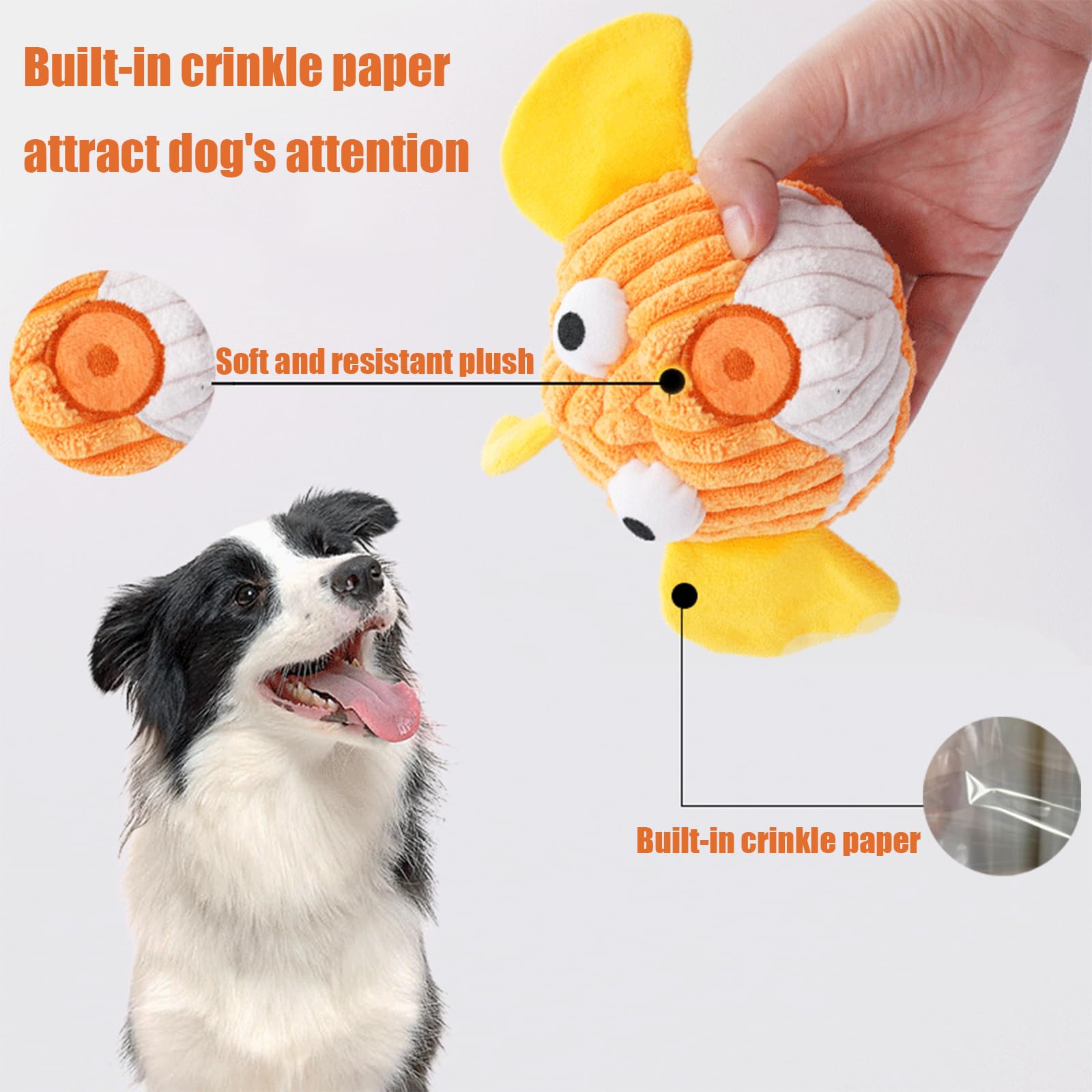 Zrbtk Squeak Dog Toys For Aggressive Chewers, Interactive Dog Toy Ball With Crinkle Paper, No Stuffing, Perfect For Medium Dogs,