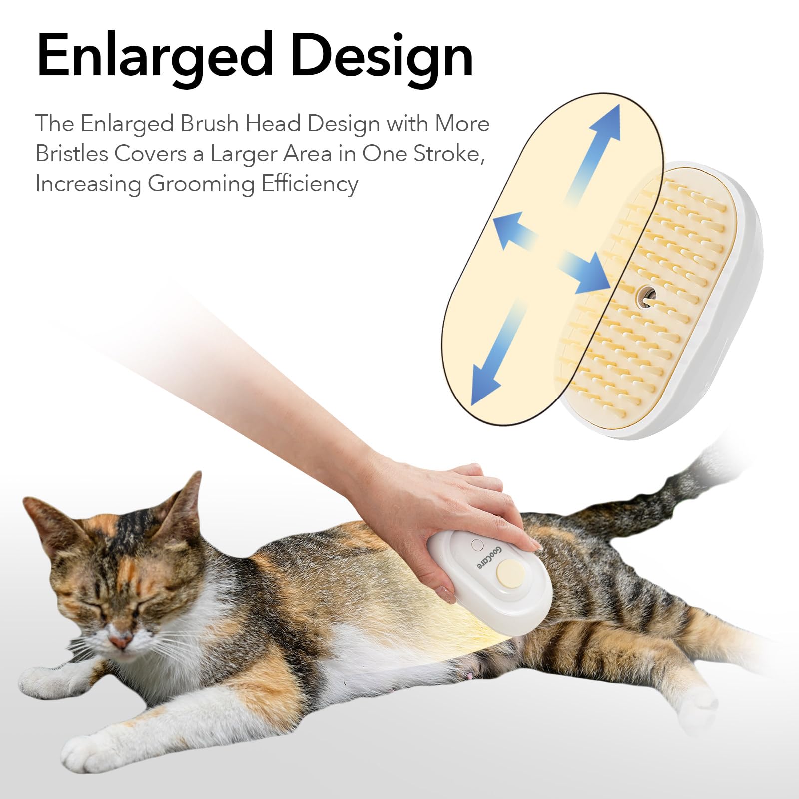 Goocare 2Nd Soft Silicone 3-In-1 Cat Steam Brush For Shedding, Pet Hair Removal Comb With Water Tank, Spray Brush For Pet Groomi