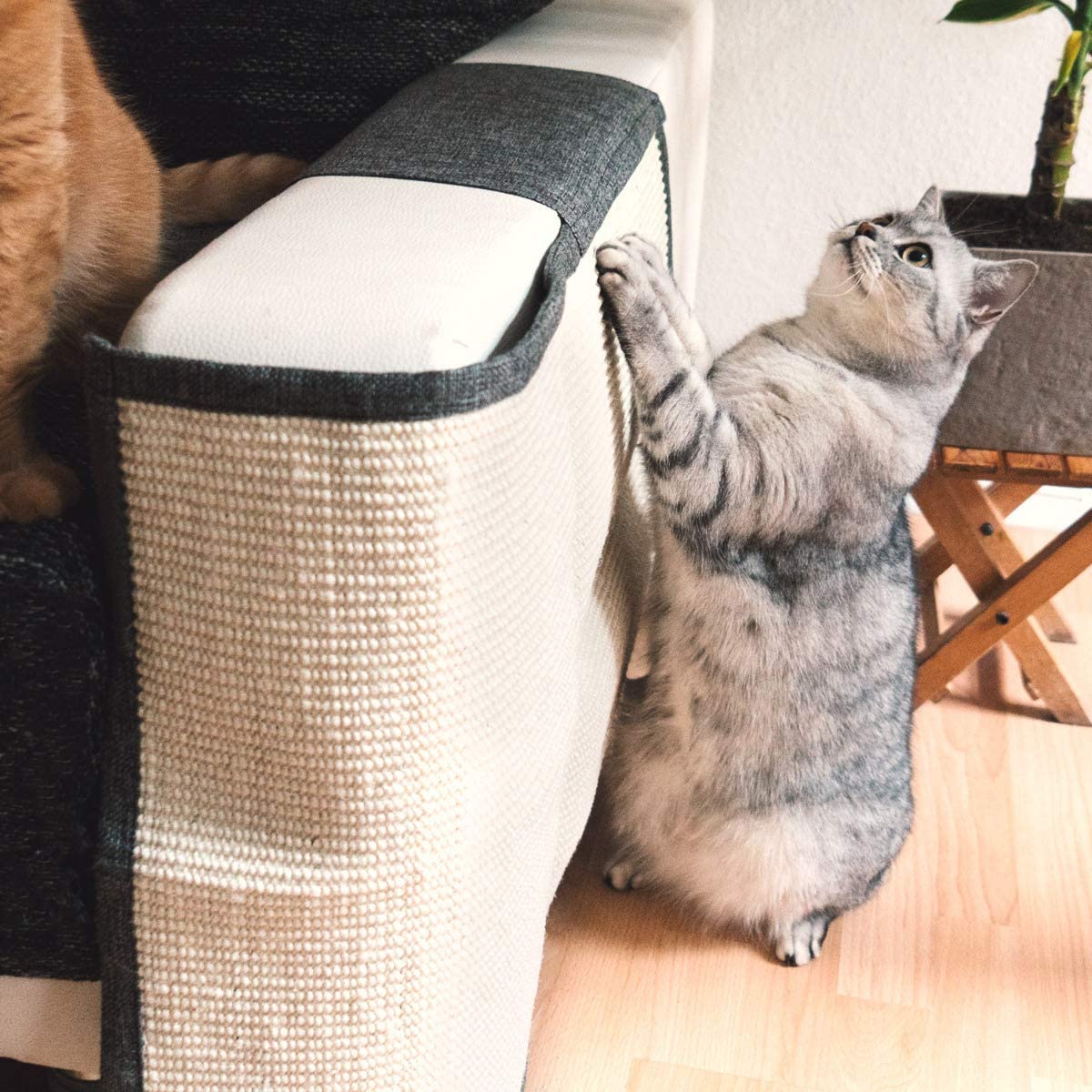 Navaris Cat Scratch Mat Sofa Protector - Natural Sisal Furniture Protector Scratching Pad For Cats - Scratch Carpet For Couch, Sofa, Chair - Left