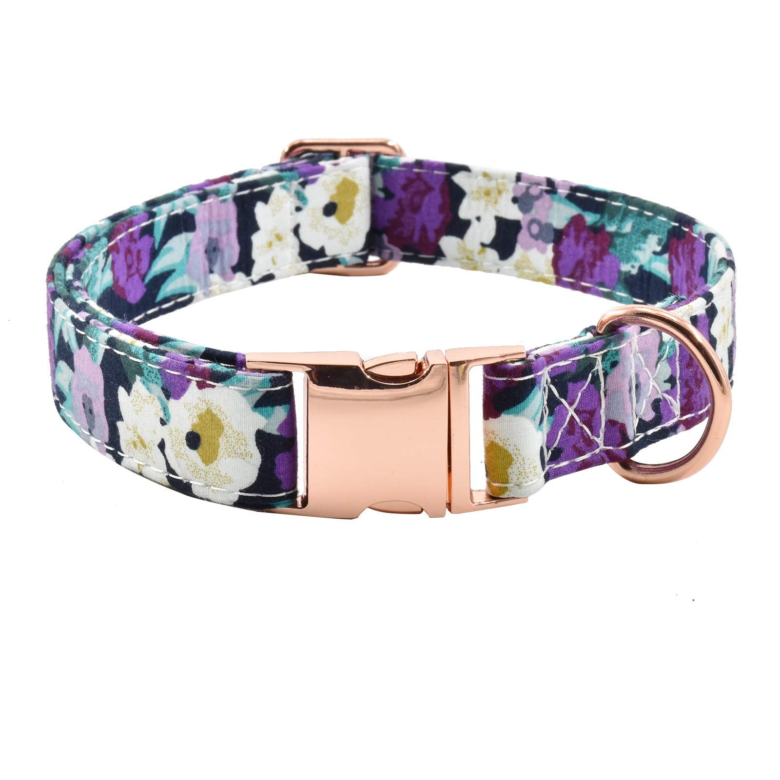 Metal Buckle Dog Collar, Durable Adjustable Dog Collar Soft For Small Medium Large Dogs (M(13-18In), Flower5)