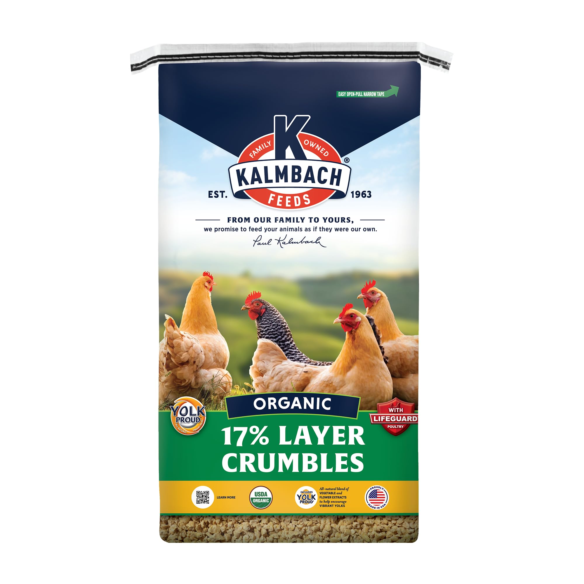 KALMBACH Feeds Organic 17 Layer Crumbles Chicken Feed, 35-LB Bag