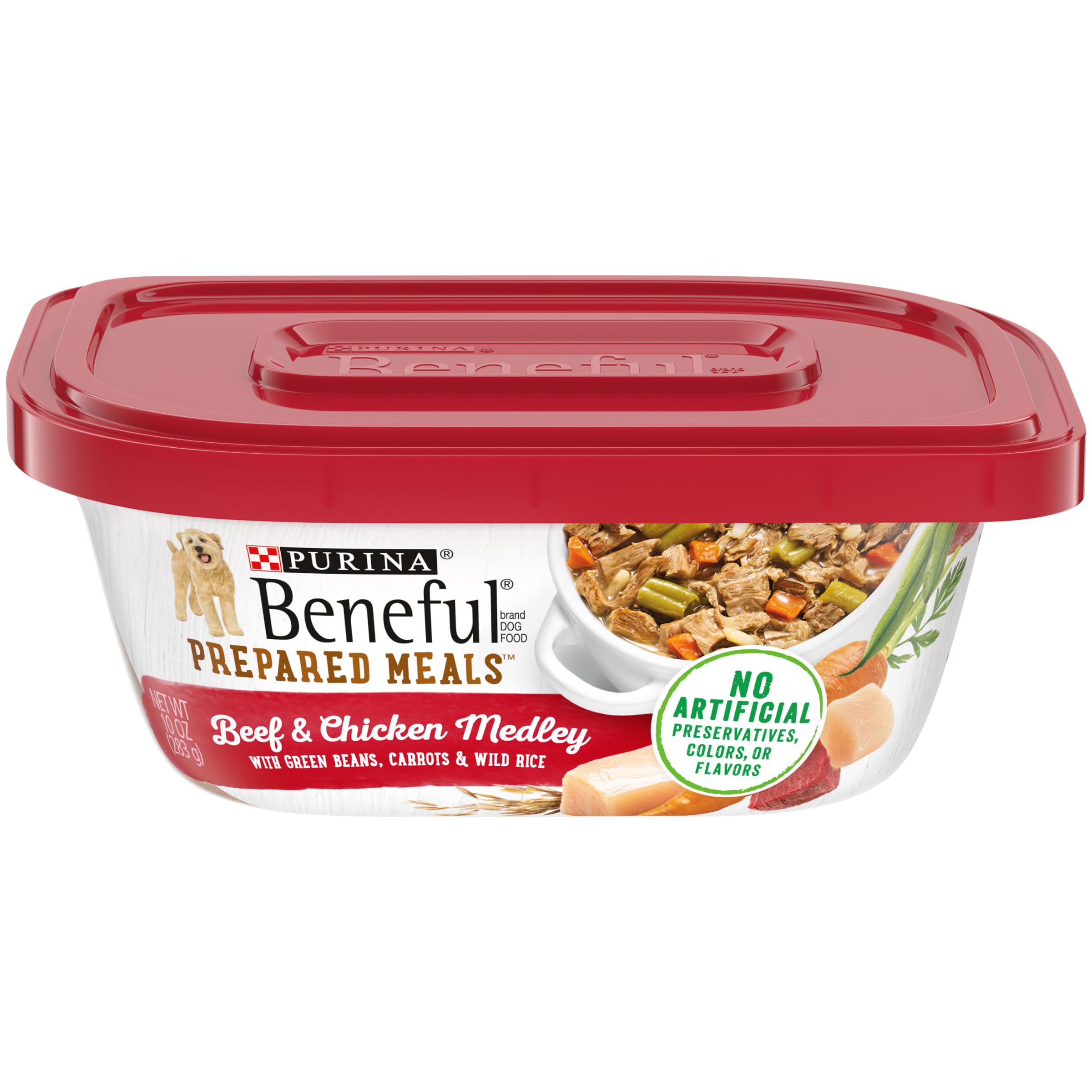 Purina Beneful High Protein, Wet Dog Food With Gravy, Prepared Meals Beef & Chicken Medley - (Pack of 8) 10 oz. Tubs