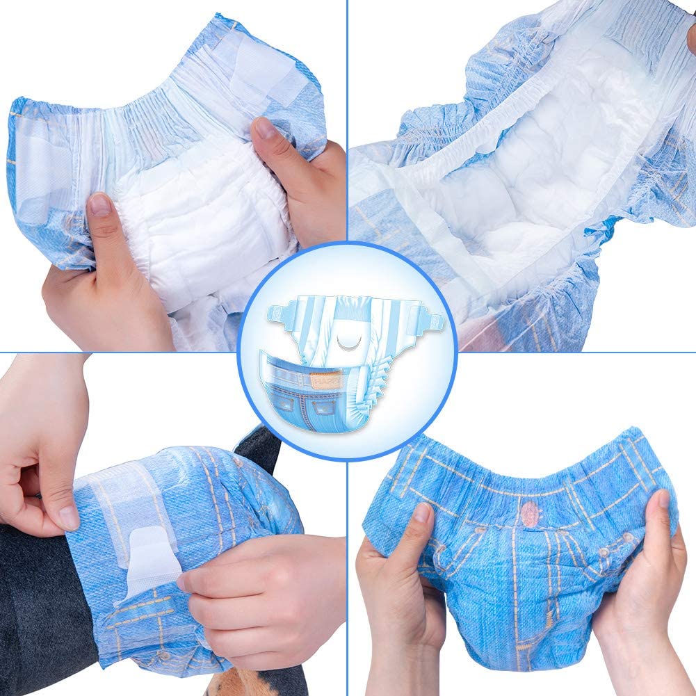 Pet Soft Dog Diapers Female - Disposable Dog Diapers, Cat Diapers For Female Cats, Puppy Diapers 48Pcs Medium