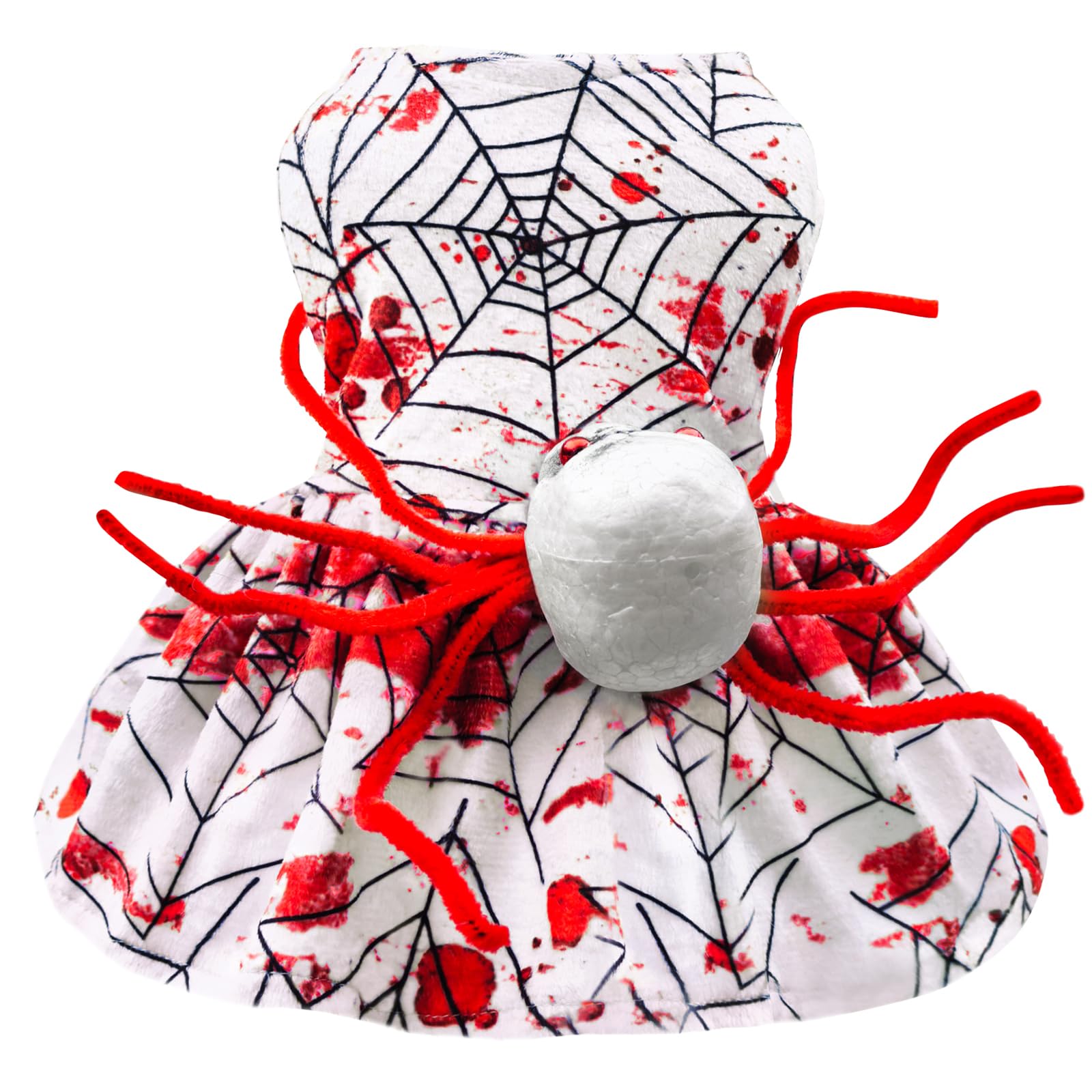 Otunrues Dog Halloween Dress Skeleton Halloween Costumes For Dogs Funny Halloween Puppy Dress For Small Dogs Cats Xl, Red & Whit