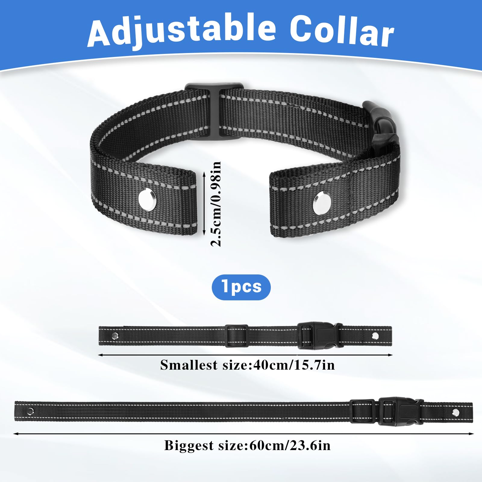 Reflective Shock Collar Replacement Strap, Dog Gps Training Bark Receiver Collars, Heavy Duty Replacement Collar For Shock Train