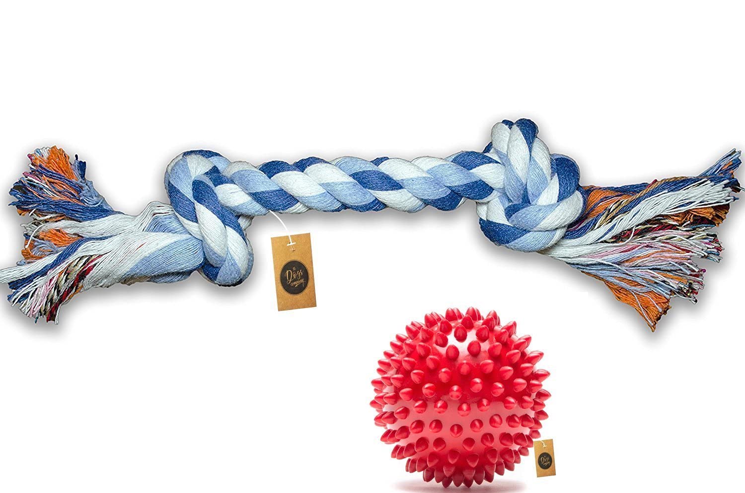 The Pets Company Spike Ball And Small Rope Dental Toy For Puppy Teething