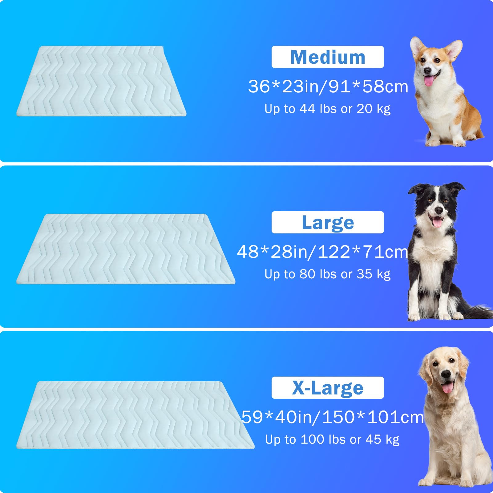 Scenereal Dog Cooling Mat For Crate, Thicken Self-Cooling Dog Pad Reversible (Cool & Warm), 36'X23' Pet Cool Bed For Medium L