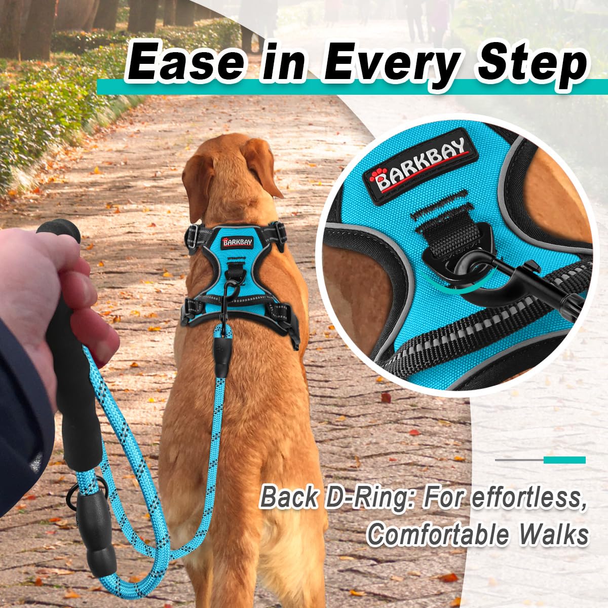 Barkbay Dog Harness No-Pull Pet Harness Adjustable Outdoor Pet Vest 3M Reflective Oxford Material Vest For Dogs Easy Control For