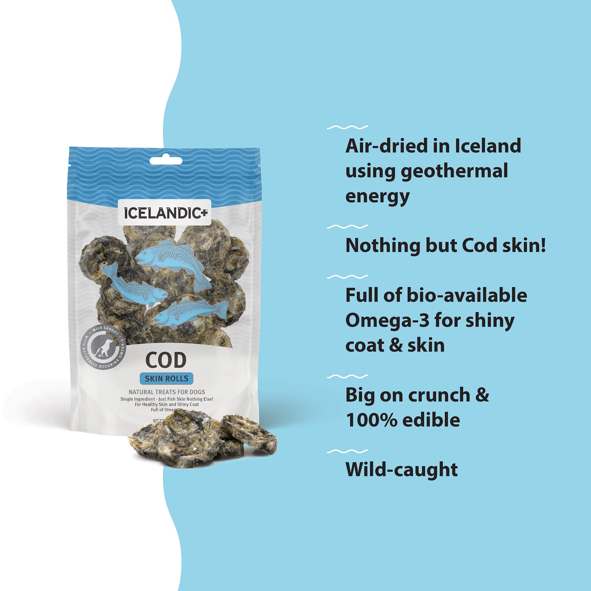 Icelandic  Cod Skin Rolls Single 3Oz Bag