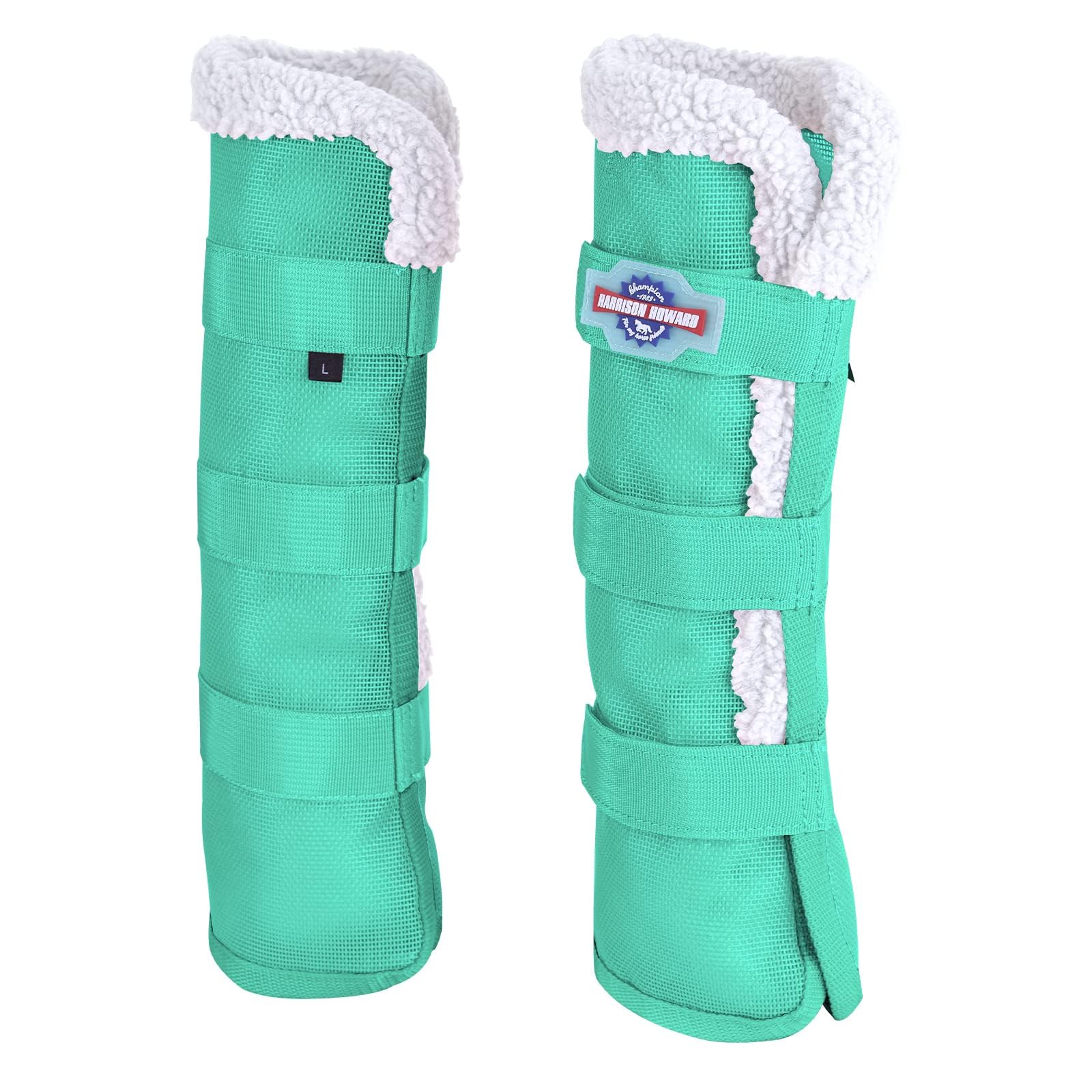 Harrison Howard Horse Fly Boots with Fleece Trim Long-Lasting Breathable Cool Mesh Adjustable Closure