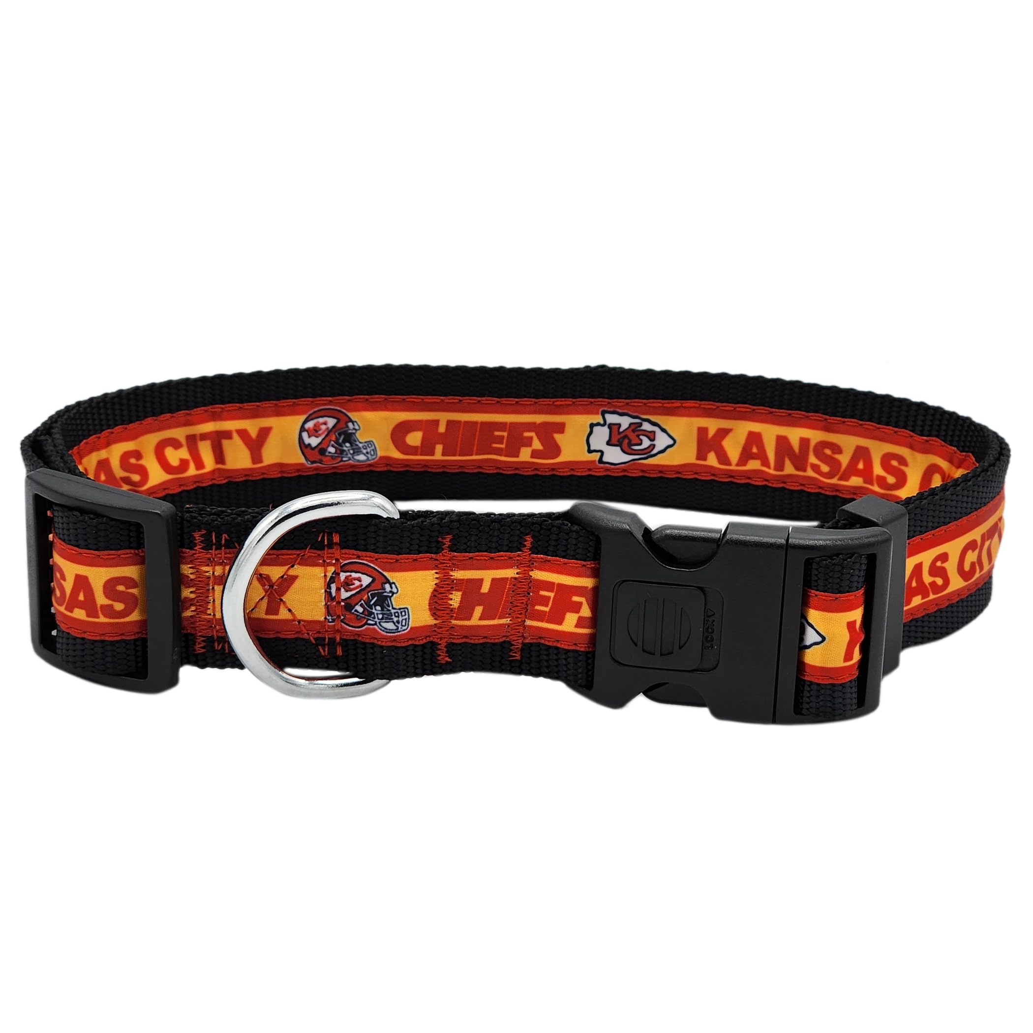 Pets First NFL Kansas City Chiefs Licensed PET COLLAR, Extra Large - Heavy-Duty, Strong, and Durable Dog Collar. Available in 31