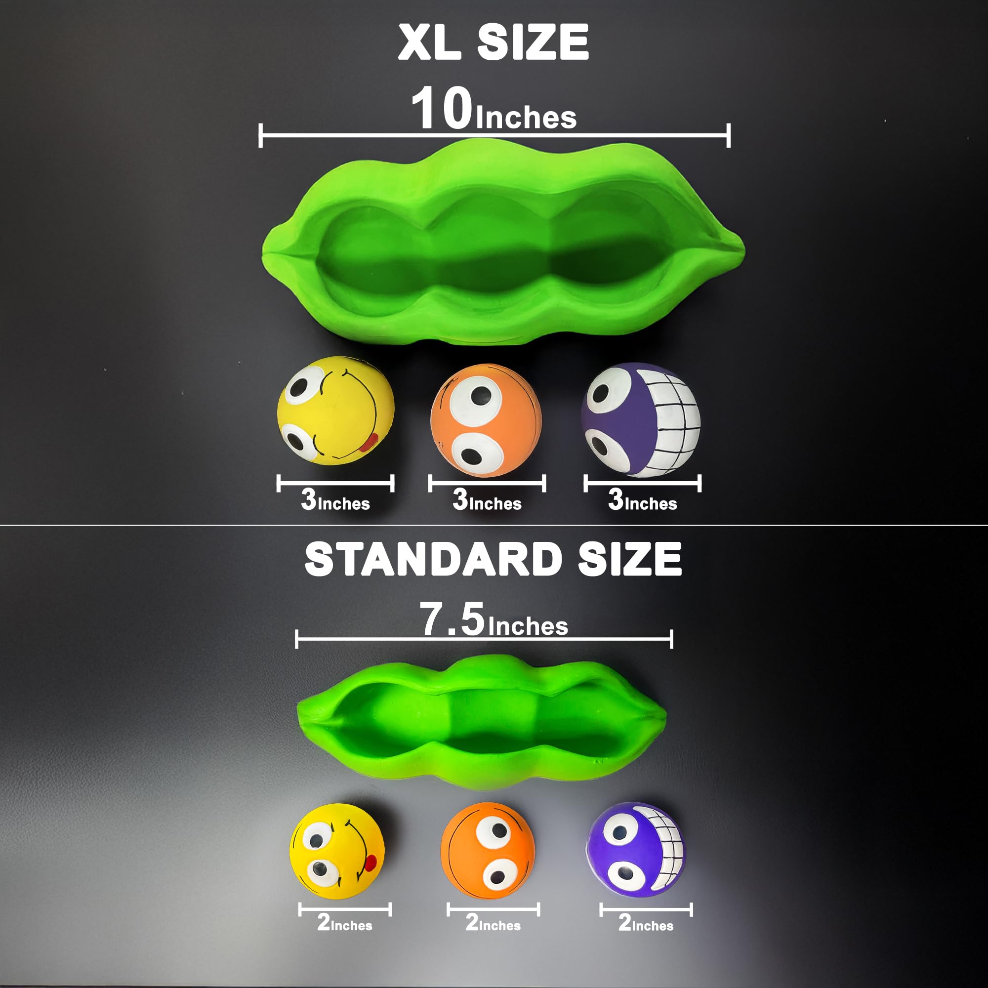 Multipet Three Peas in a Pod | Squeaky Chew Dog Toy | Fetch Interactive Pea Pod Dog Toys | 3 XL Latex Squeaky Balls | 3 (Ball Si
