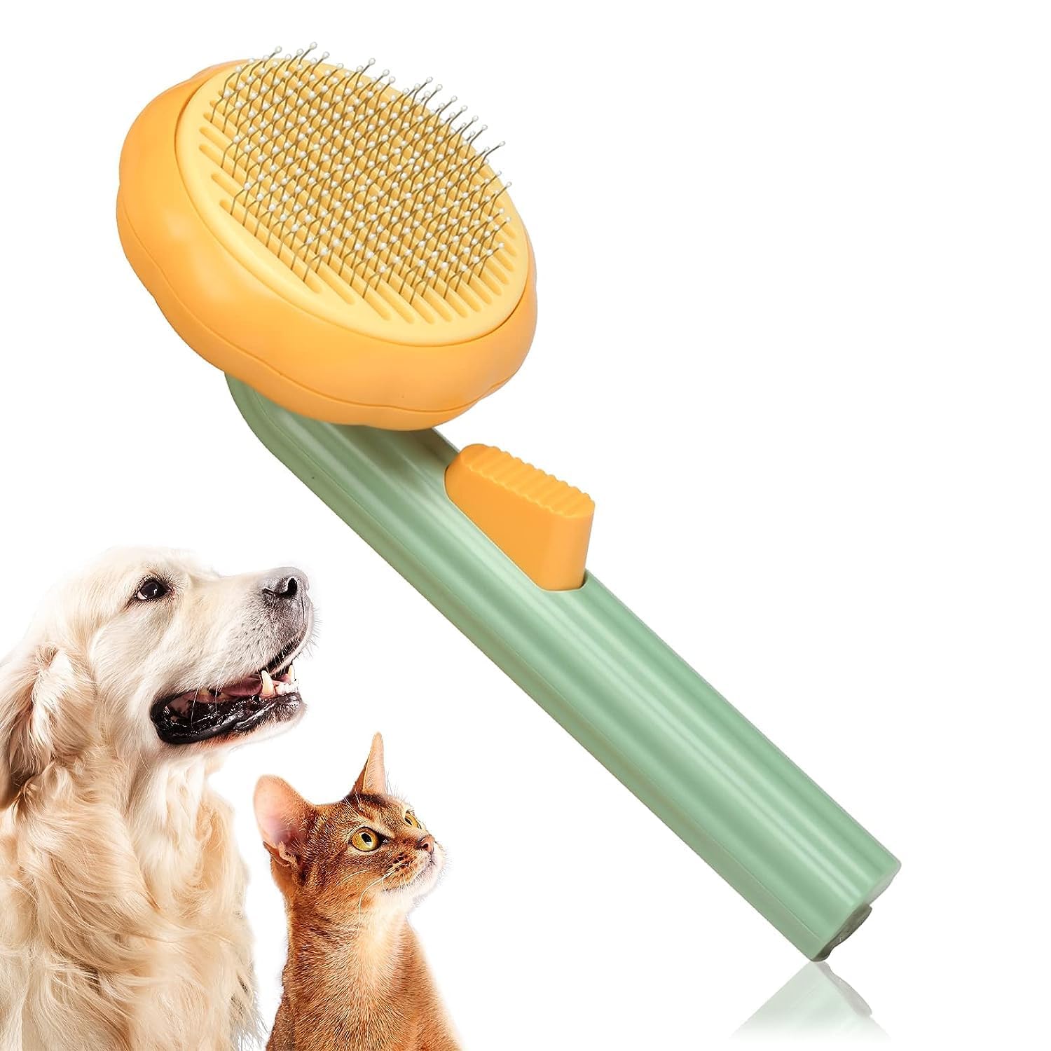 Jenico World Self Cleaning Slicker Brush For Dogs Cats Puppy Rabbit, Dog Grooming Brush Tool Gently Removes Loose Undercoat, Cat