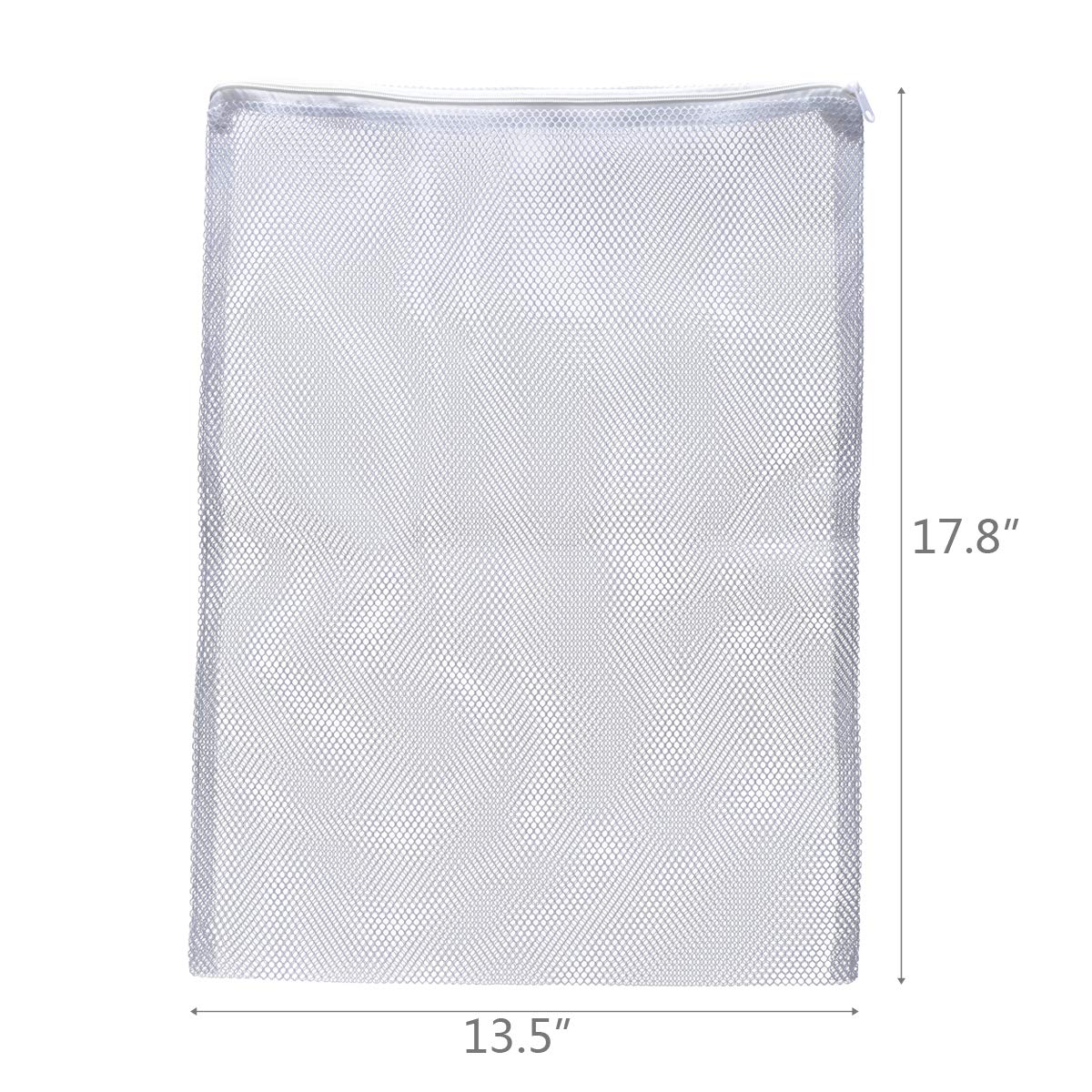 Alegi Large Filter Media Bags,Aquarium Mesh Bags With Plastic Zipper,White Net Bags For Bio Balls, Ammonia Remover 17.8' By 13.5' (4Pcs)