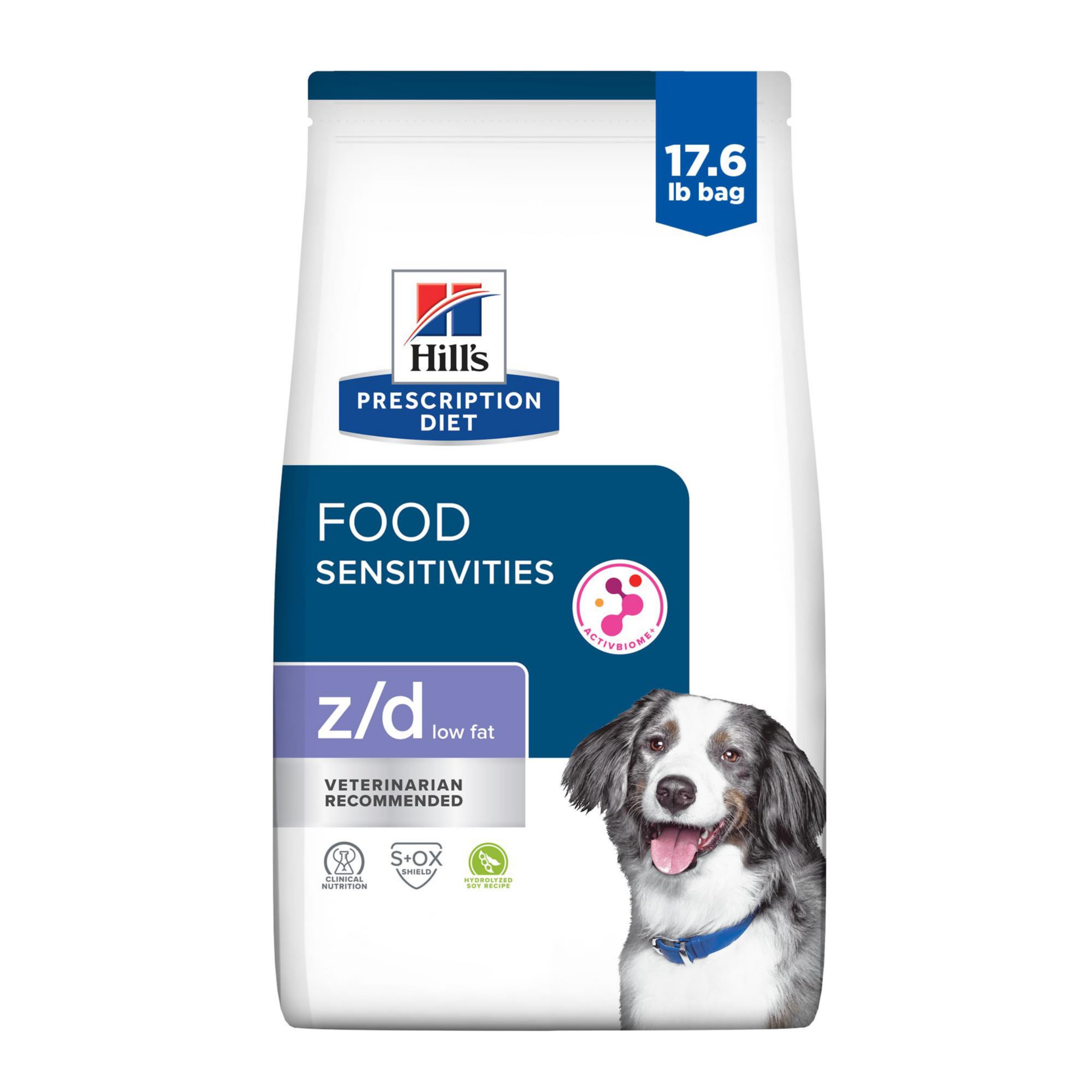 Hills Prescription Diet z/d Low Fat Dry Dog Food, Hydrolyzed Soy Recipe, 17.6 lb. Bag