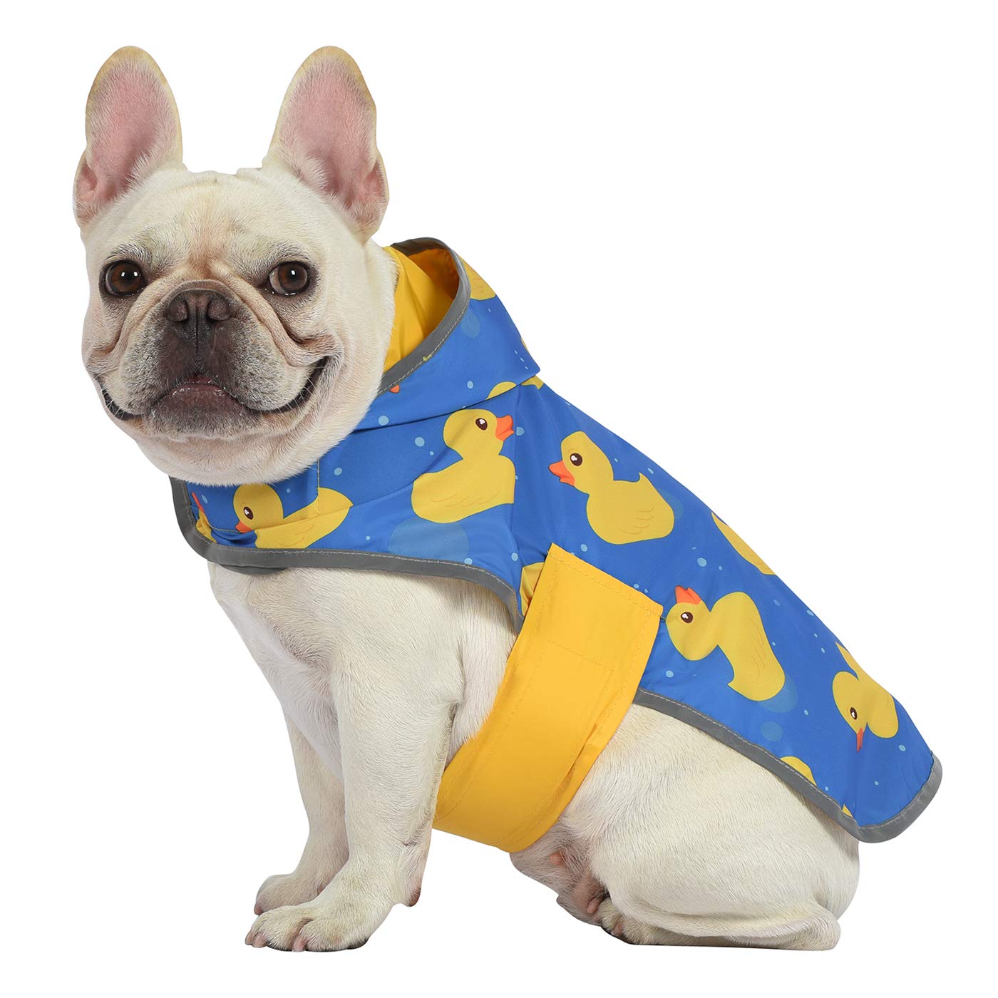 HDE Reversible Dog Raincoat Hooded Slicker Poncho Rain Coat Jacket for Small Medium Large Dogs Ducks Yellow - S