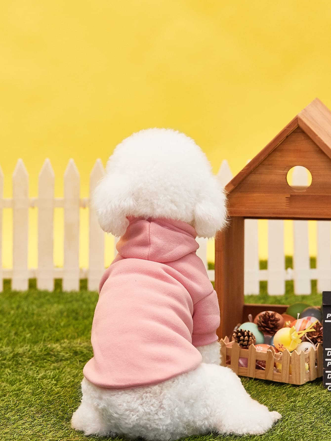 Qwinee Basic Dog Hoodie, Dog Warm Jacket, Cat Apparel, Dog Shirt, Dog Clothes For Puppy Kitten Small Medium Dogs Cats Light Pink Large