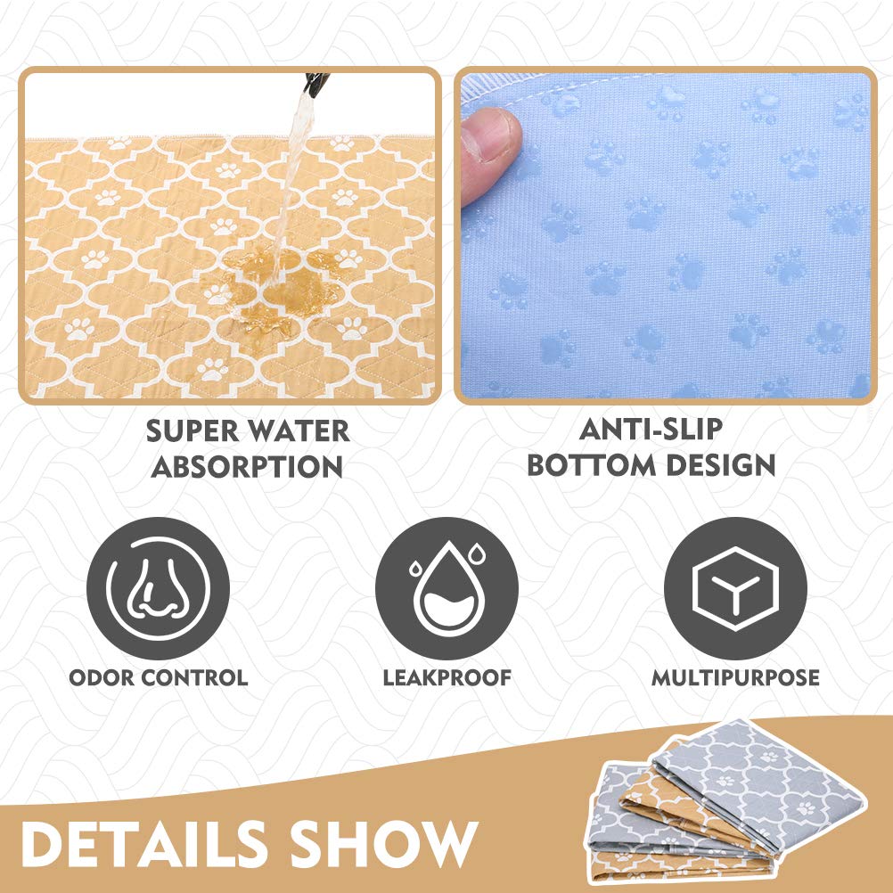 Kooltail Washable Pee Pads For Dogs, 4 Packs Super Absorbent Leakproof & Non-Slip Dog Pee Pad Large, Reusable Puppy Training Pad