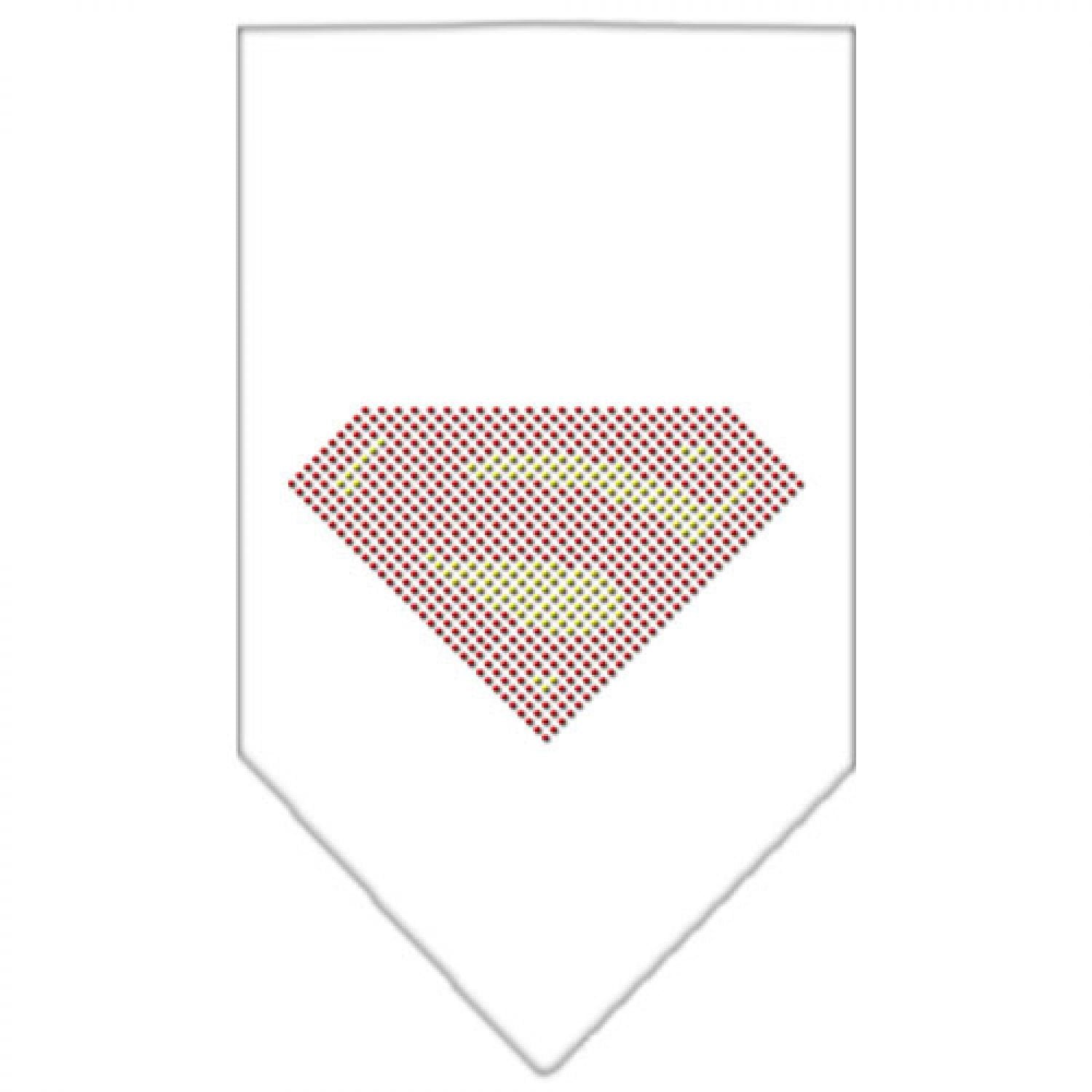 Mirage Pet Products Super! Rhinestone Bandana, Small, White