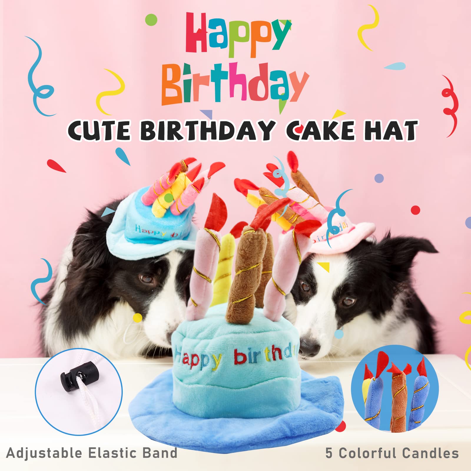 Dog Birthday Toy, Dog Birthday Gift, Happy Birthday Dog Toy Boy, Squeaky Plush Toy Birthday Cake Hat Bandana Toy For Dog Birthda