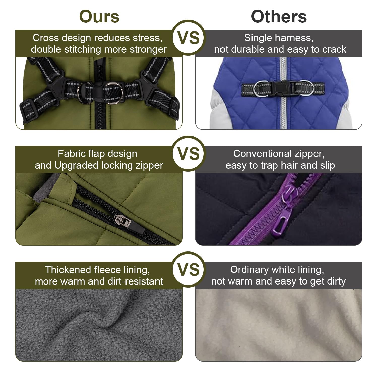 AIMYDOG Warm Winter Coat, Fashion Sports Cold Weather Jacket With Built-in Harness, Reflective & Adjustable Comfortable Pet Vest