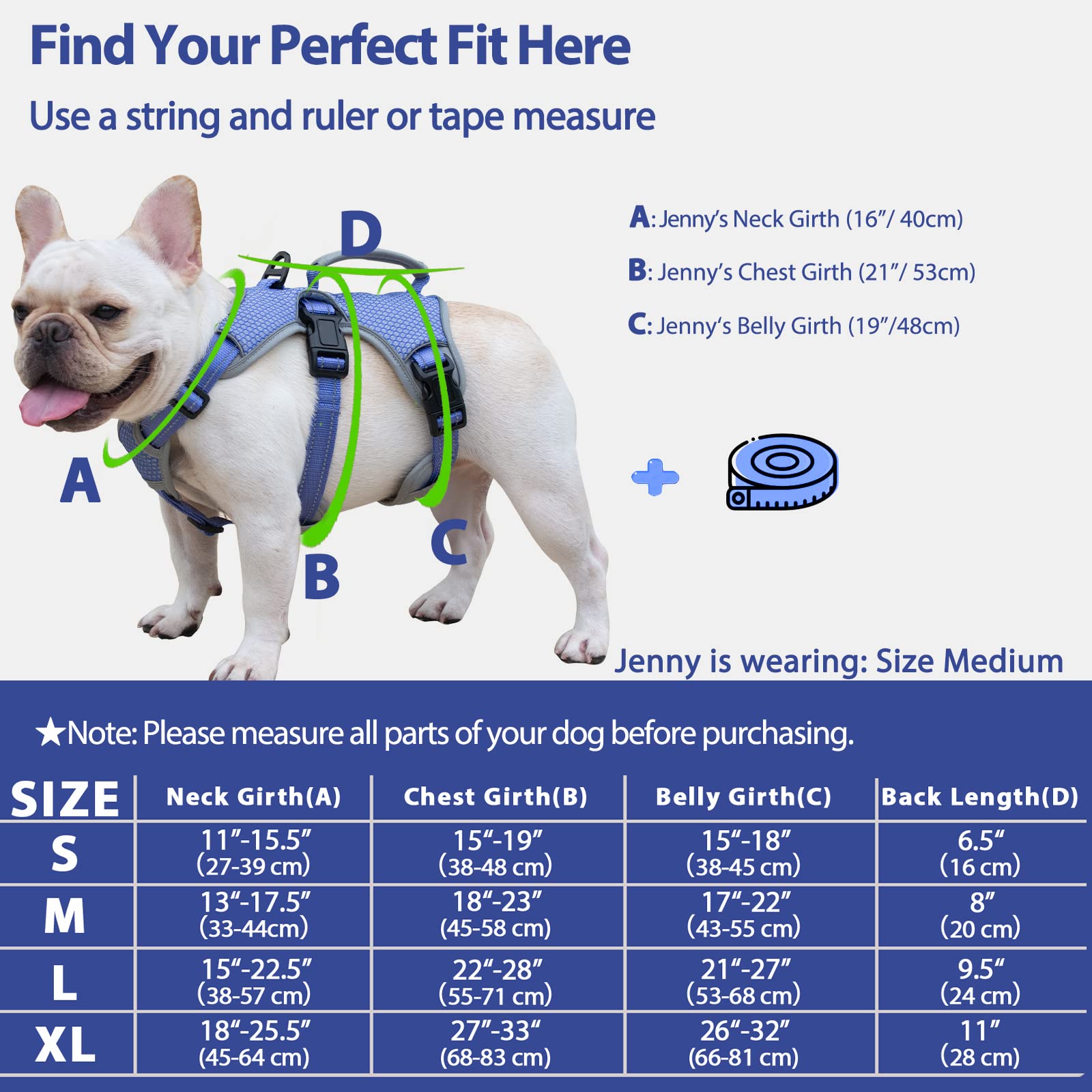 Escape Free Dog Harness, No Slip Harness With Lift Handle, Adjustable No Pull Vest With Soft Breathable Padded And Leash Clip For Medium And Large Dogs Walking Hiking Training (Technicolor Blue,Xl)