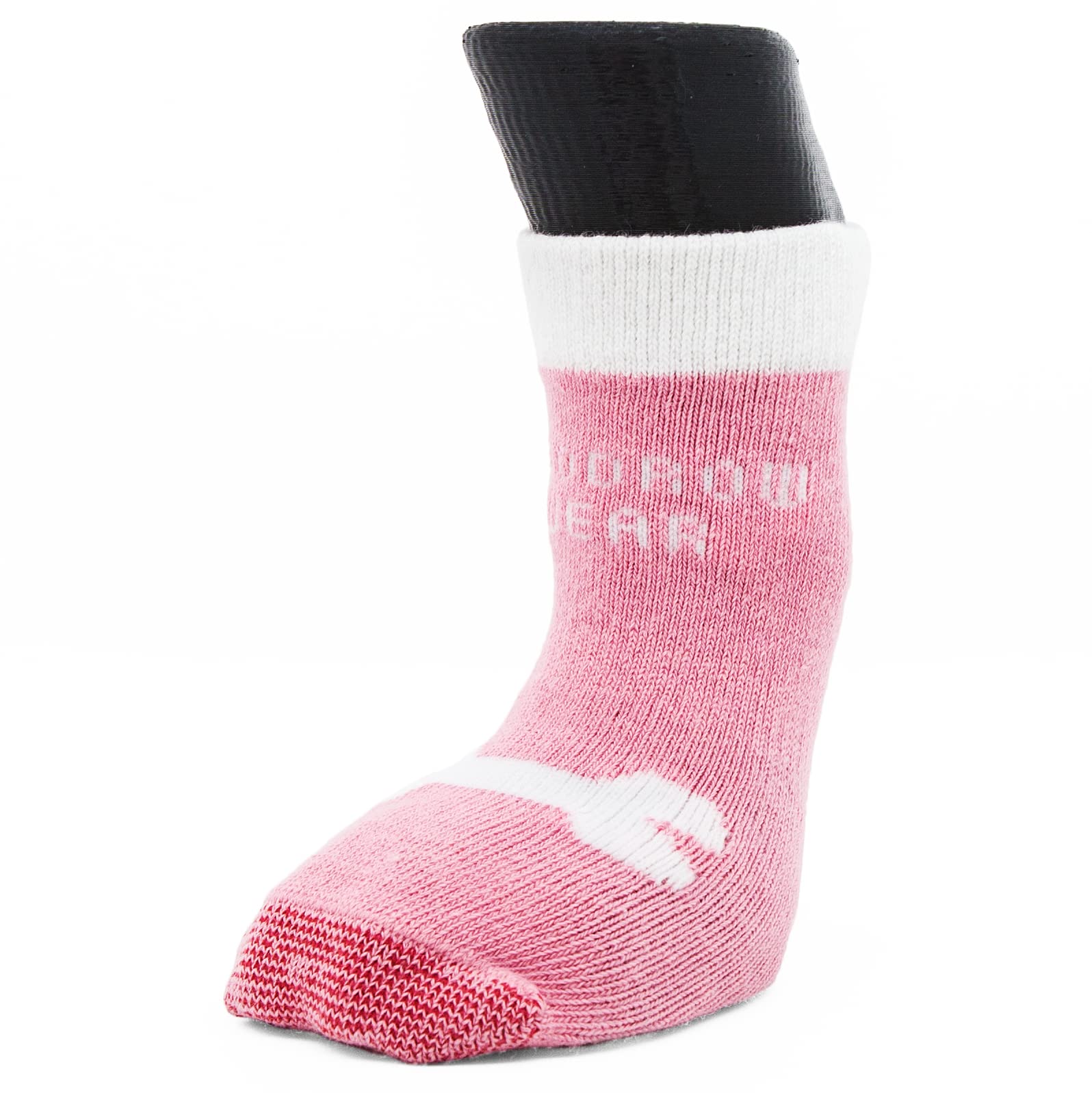 Woodrow Wear, Power Paws Advanced Dog Socks, Pink with A Bone, XXL, Fits 130-180 pounds