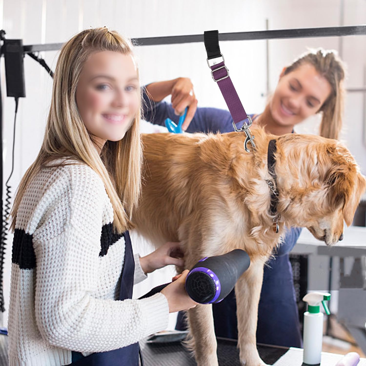 Fursdoly Pet Dog Grooming Arm Accessories - Dogs Loop Pets Grooming Loops Extension Straps 2 Pcs Adjustable Secure And Stable Lo