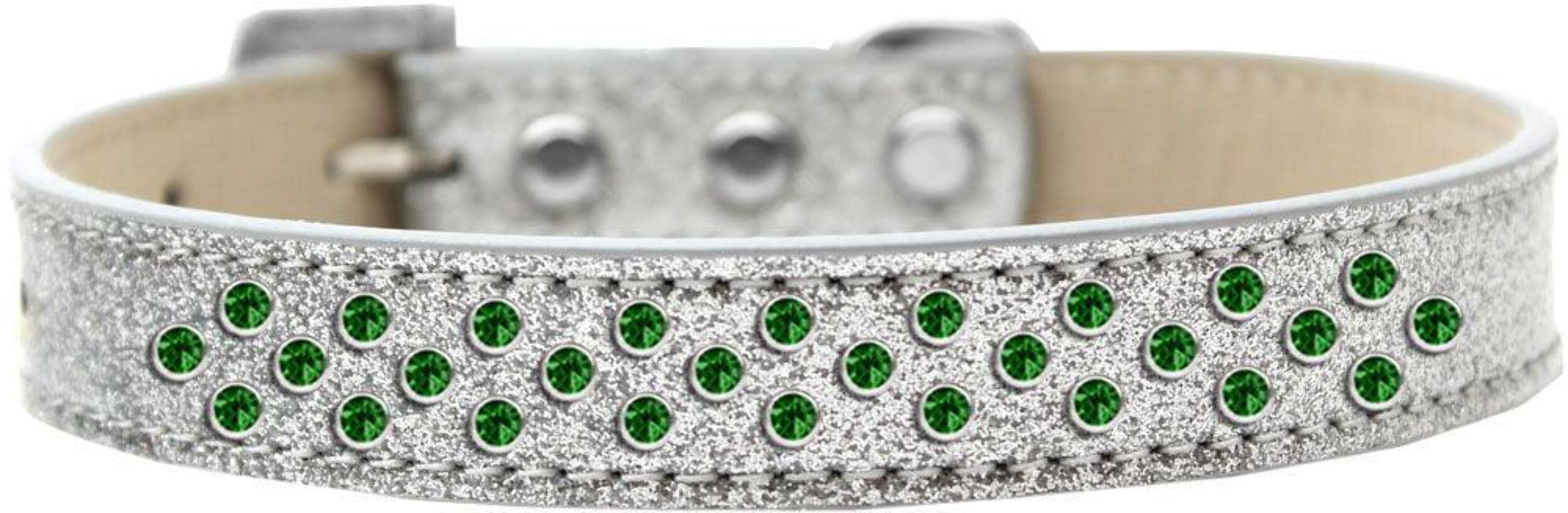 Dog, Puppy & Pet Ice Cream Collar, Emerald Green Crystal Rimsets Sprinkles Red 20