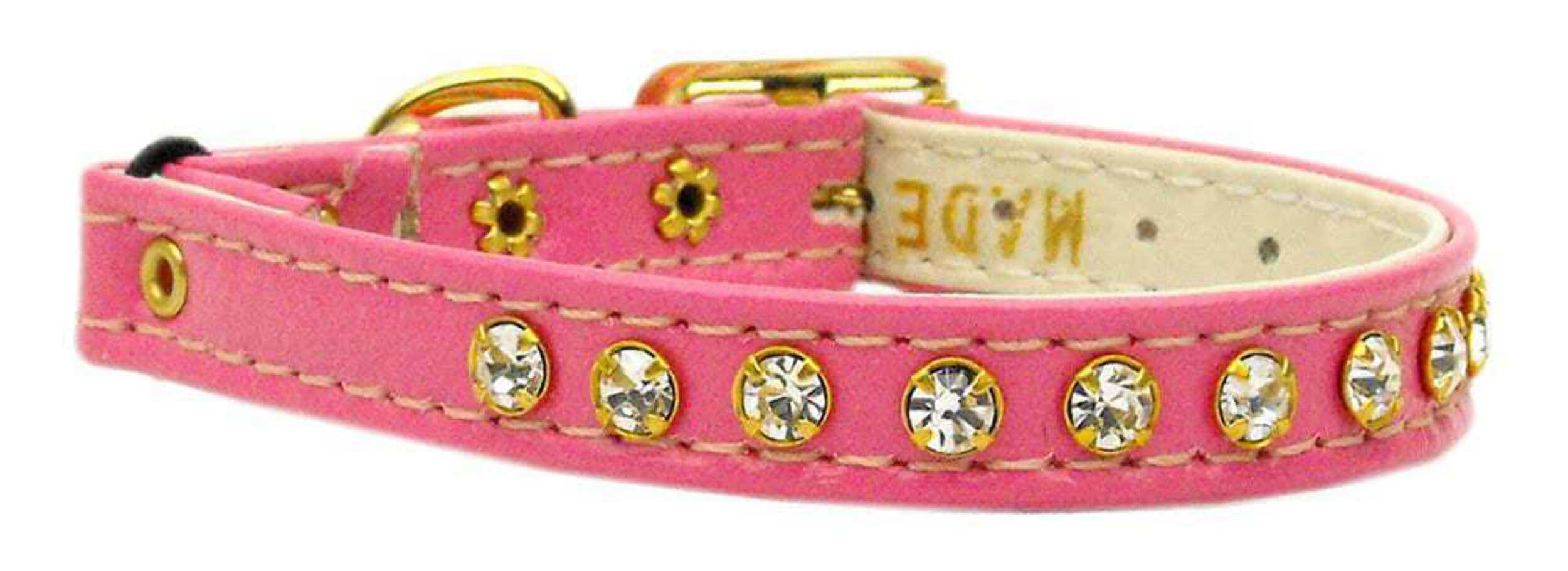 Cat Safety with Band Collar, One Row Clear Crystal Red 12
