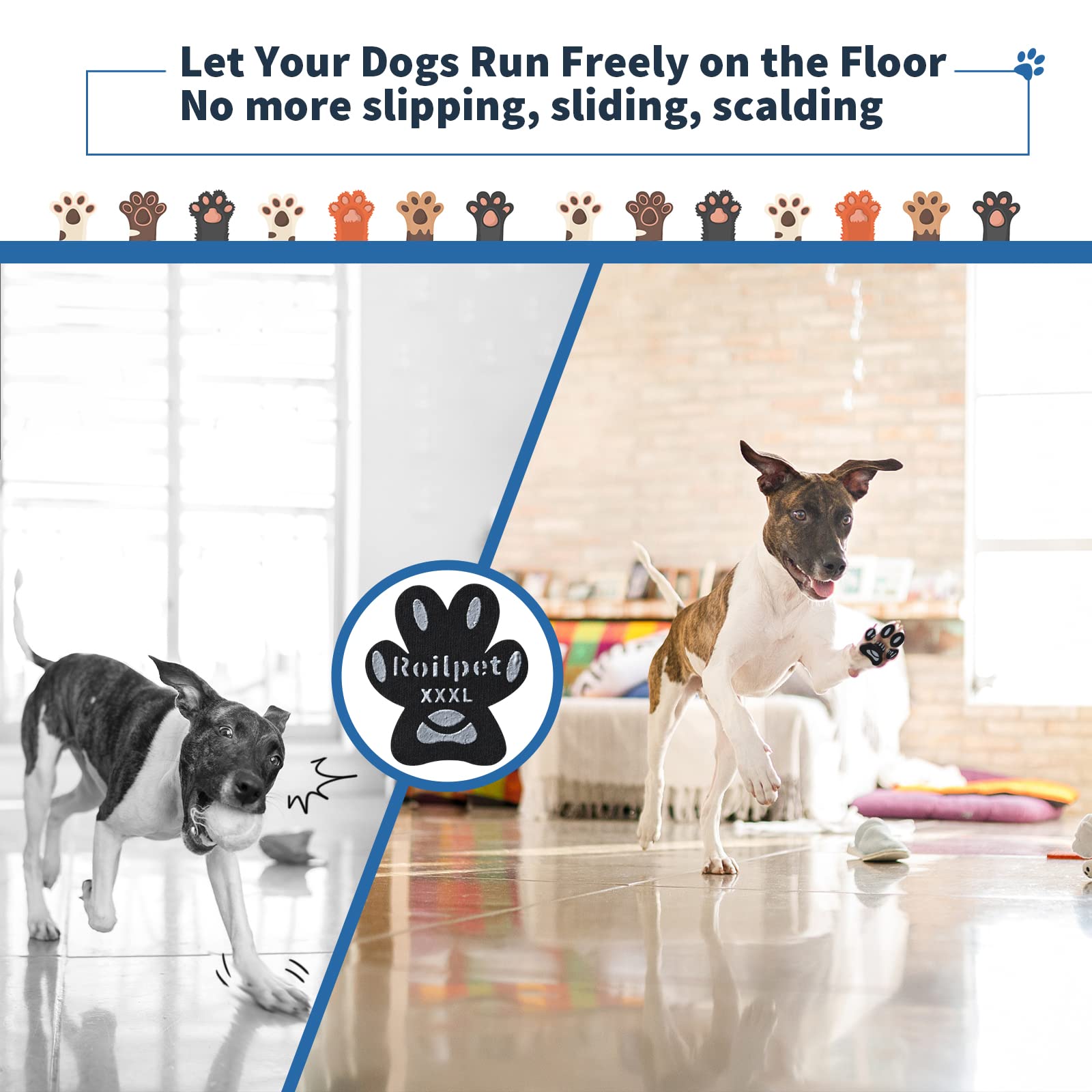 Anti-Slip Dog Toe Grips Pads, Paw Protectors Provide Foot Traction For Senior Dogs On Slippy Floors, Ideal For Hot Pavement Prot
