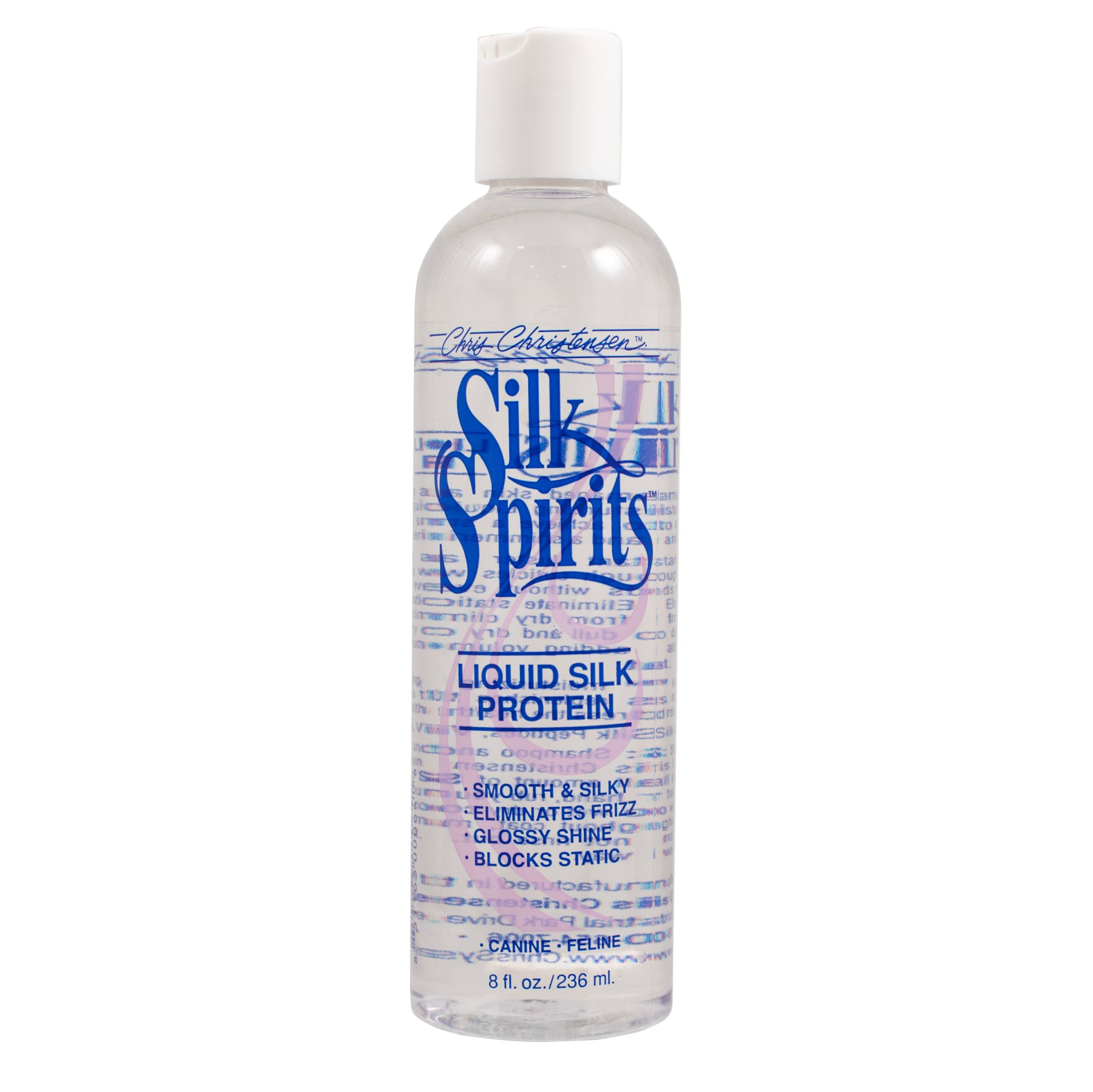 Chris Christensen Silk Spirits Liquid Protein, Smooth and Silky, Eliminate Frizz, Glossy Shine, Black Statis, Dog Conditioner, G