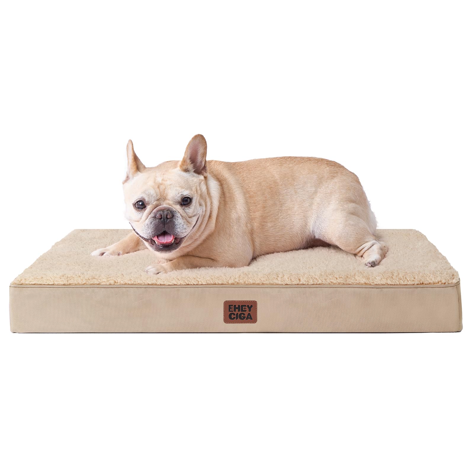 Eheyciga Orthopedic Medium Dog Beds For Small Dogs With Removable Washable Cover For Crate, Khaki, 30X20