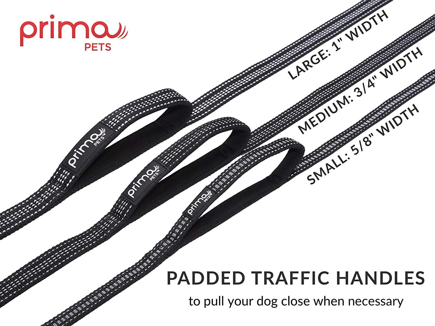Reflective 6 Feet Nylon Dog Leash With Padded Double Handles, 2 Heavy Duty Dual Neoprene Handles For Control Safety Training Dur