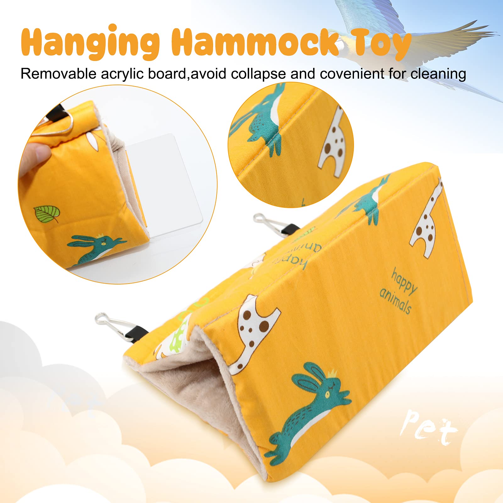 Rypet Winter Warm Bird Nest House - Hanging Hammock Velvet Shed Hut Cage Plush Fluffy Birds Hideaway Sleeping Bed Fuzzy For Afri